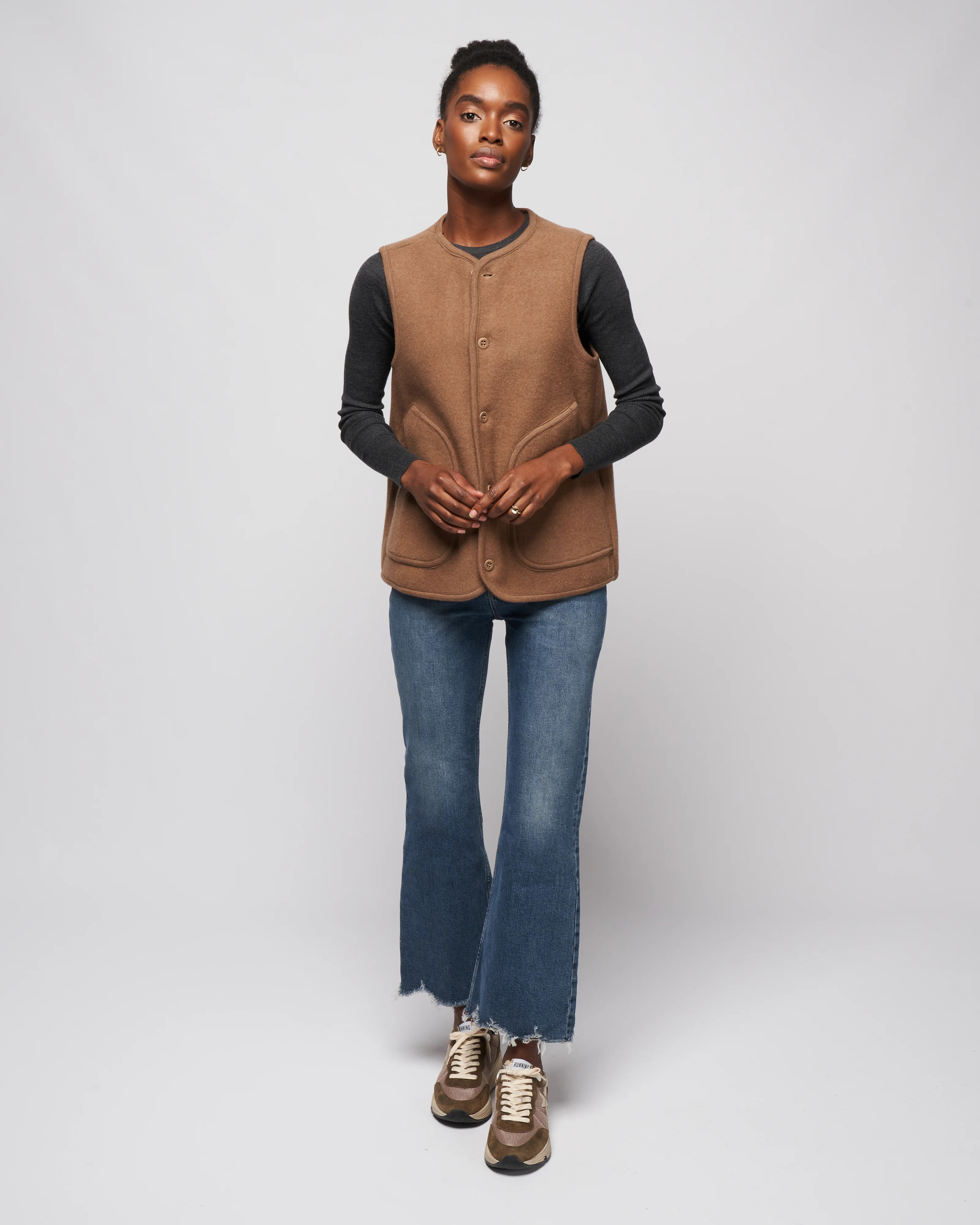 empire crop flare - dark vintage - Image 2