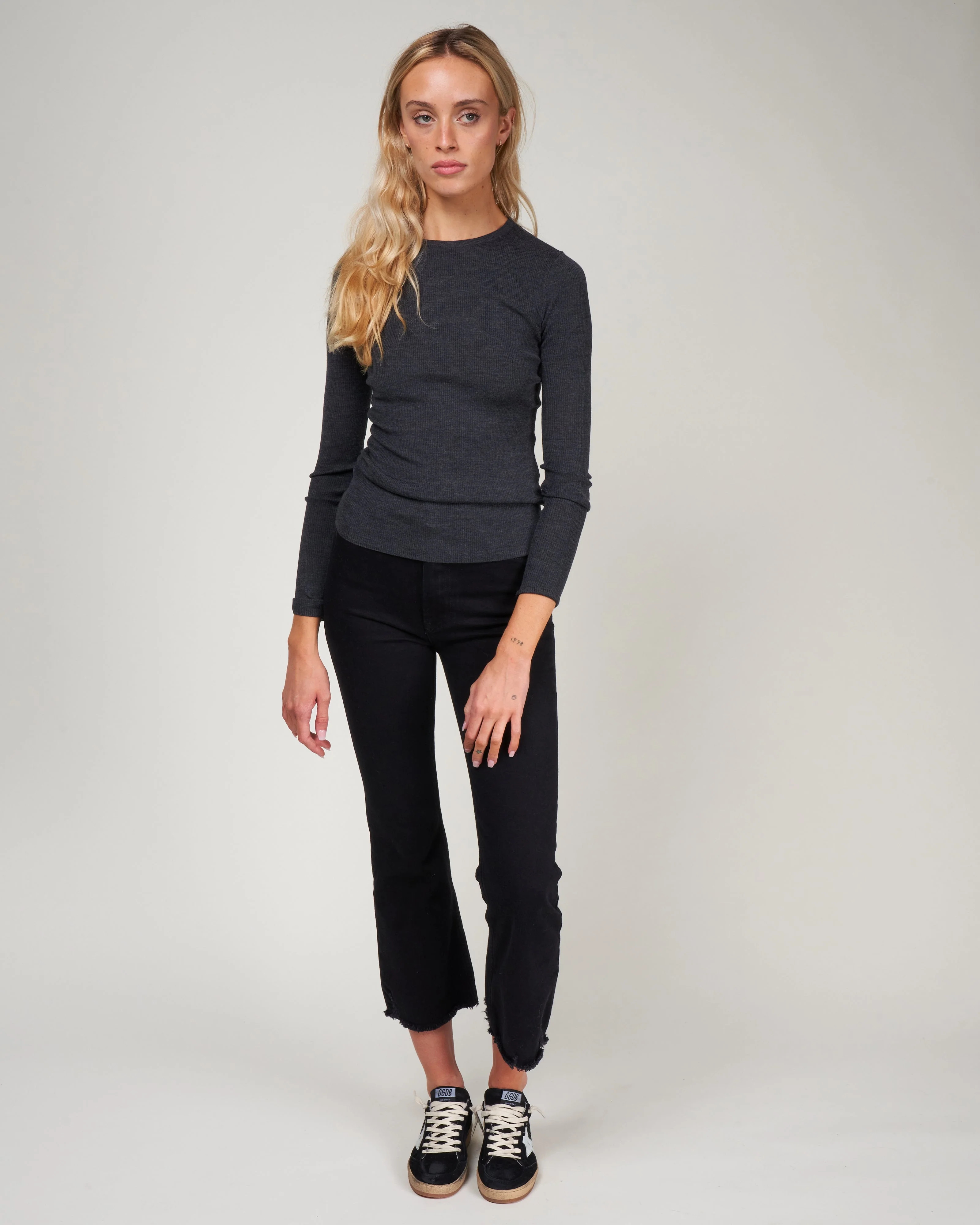 empire crop flare - solid noir - Image 2