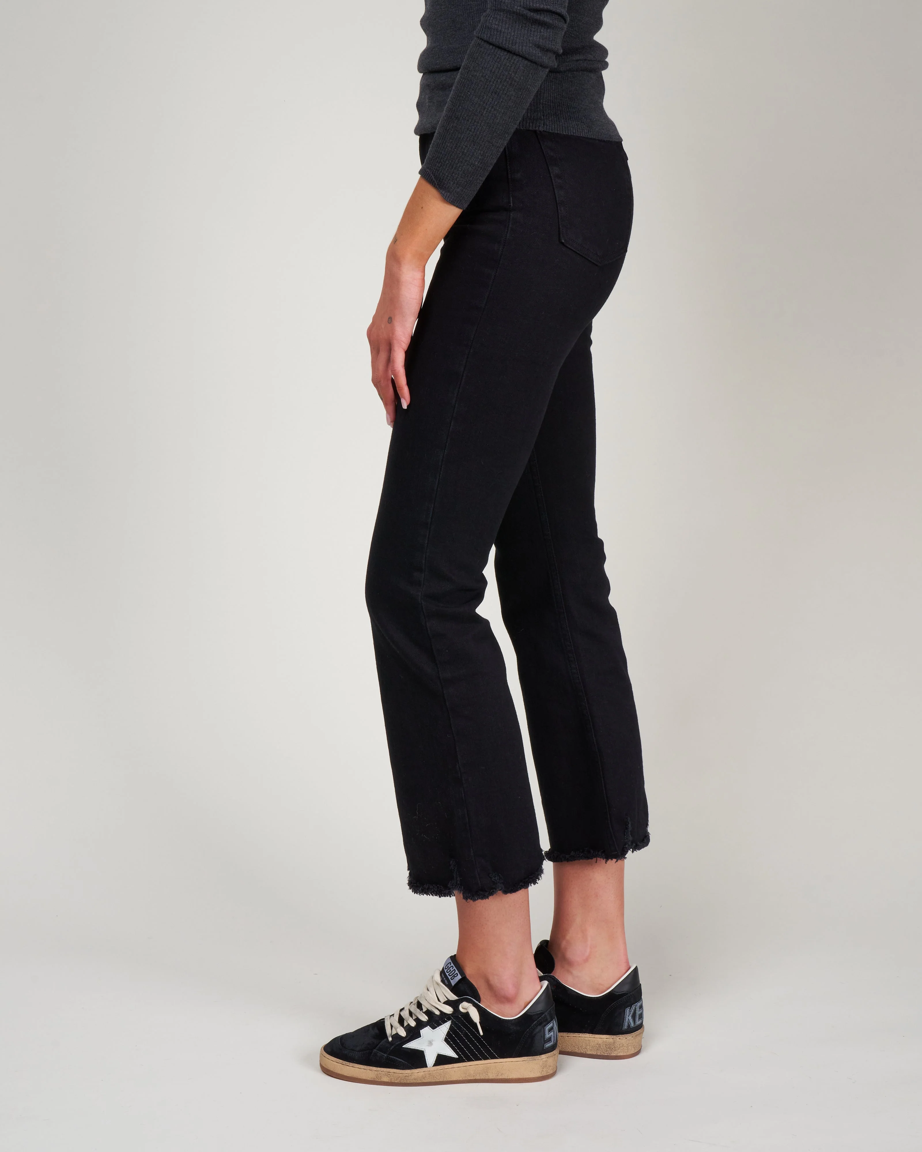 empire crop flare - solid noir - Image 3