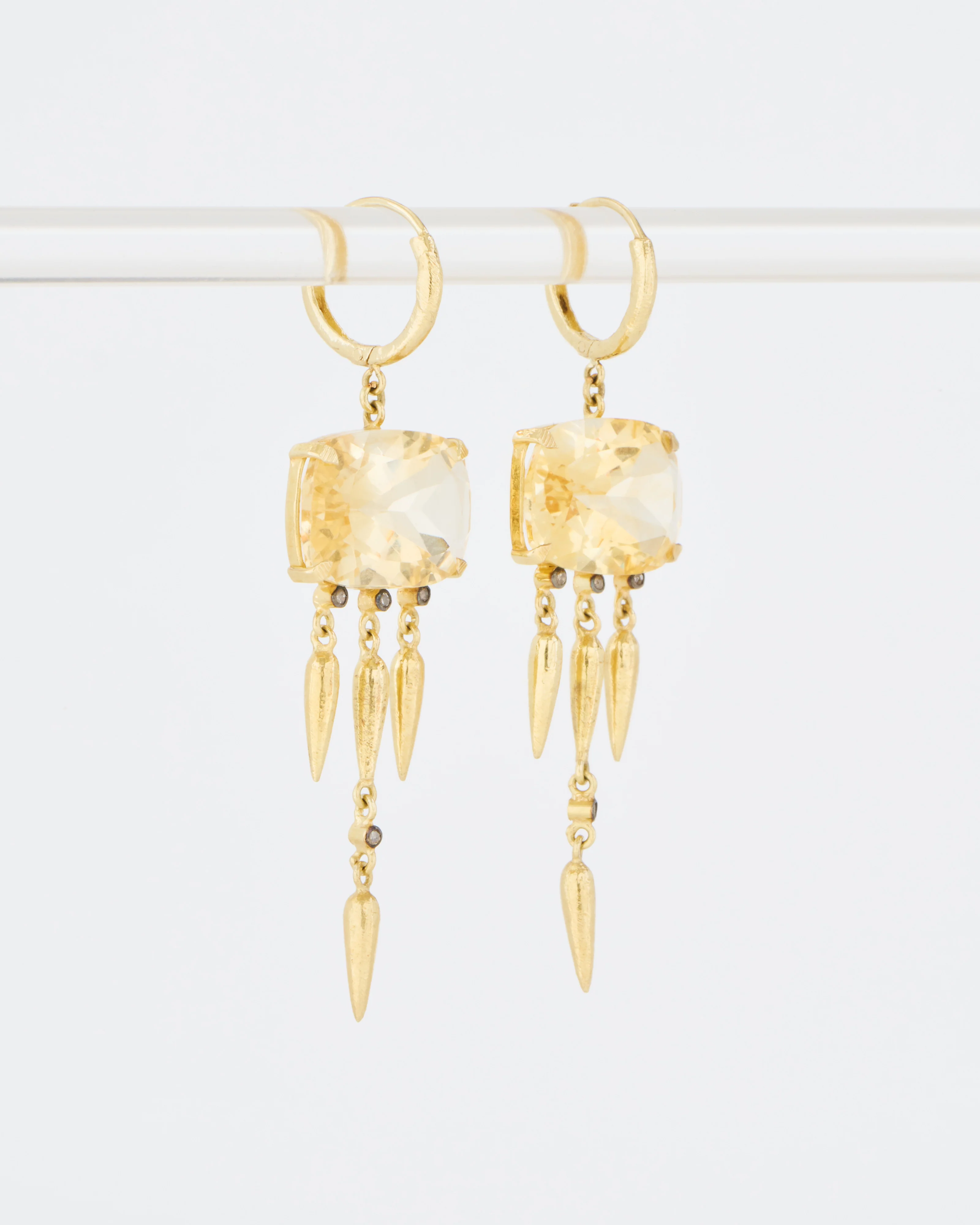 citrine drop hoop earrings - Image 2