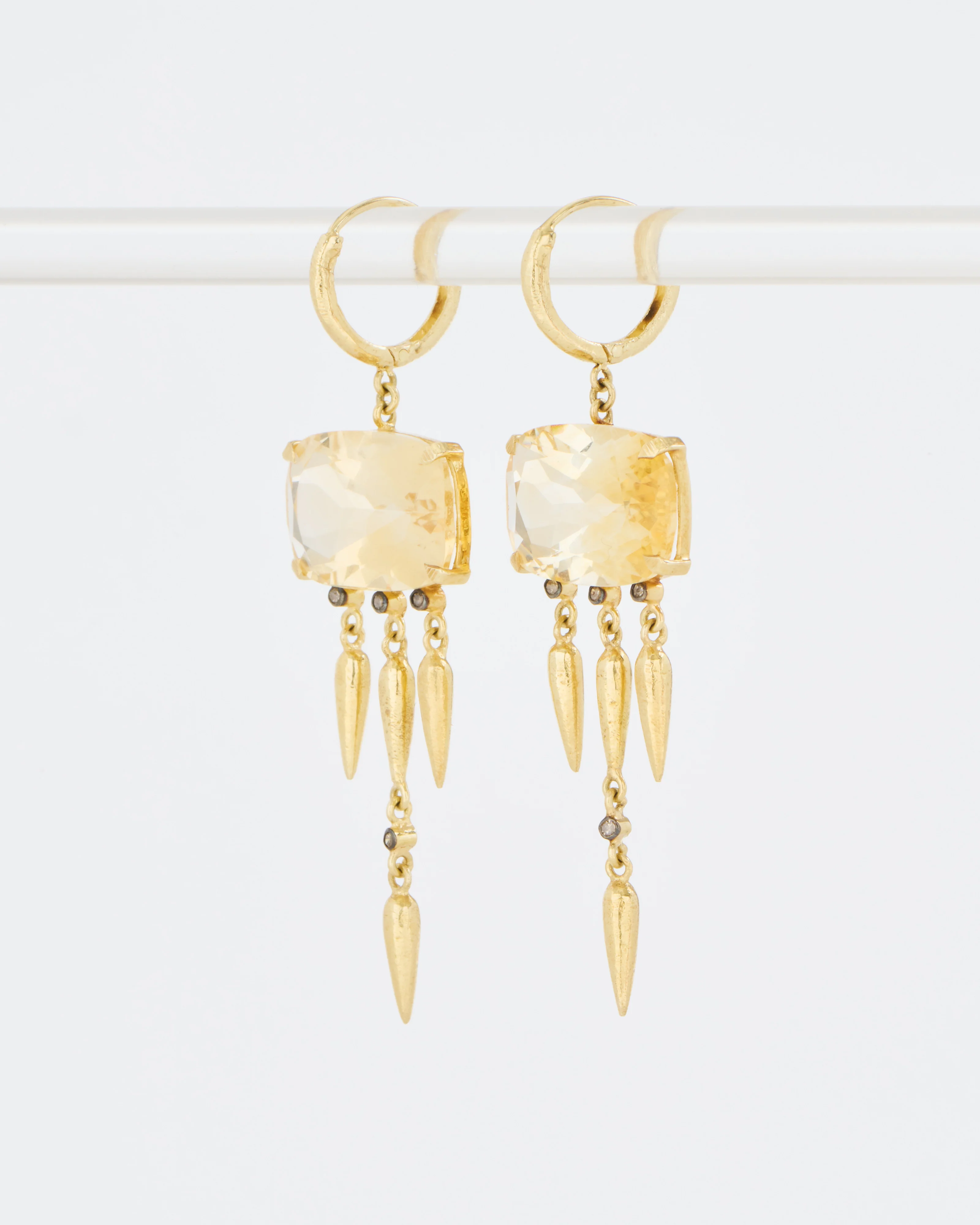 citrine drop hoop earrings - Image 3