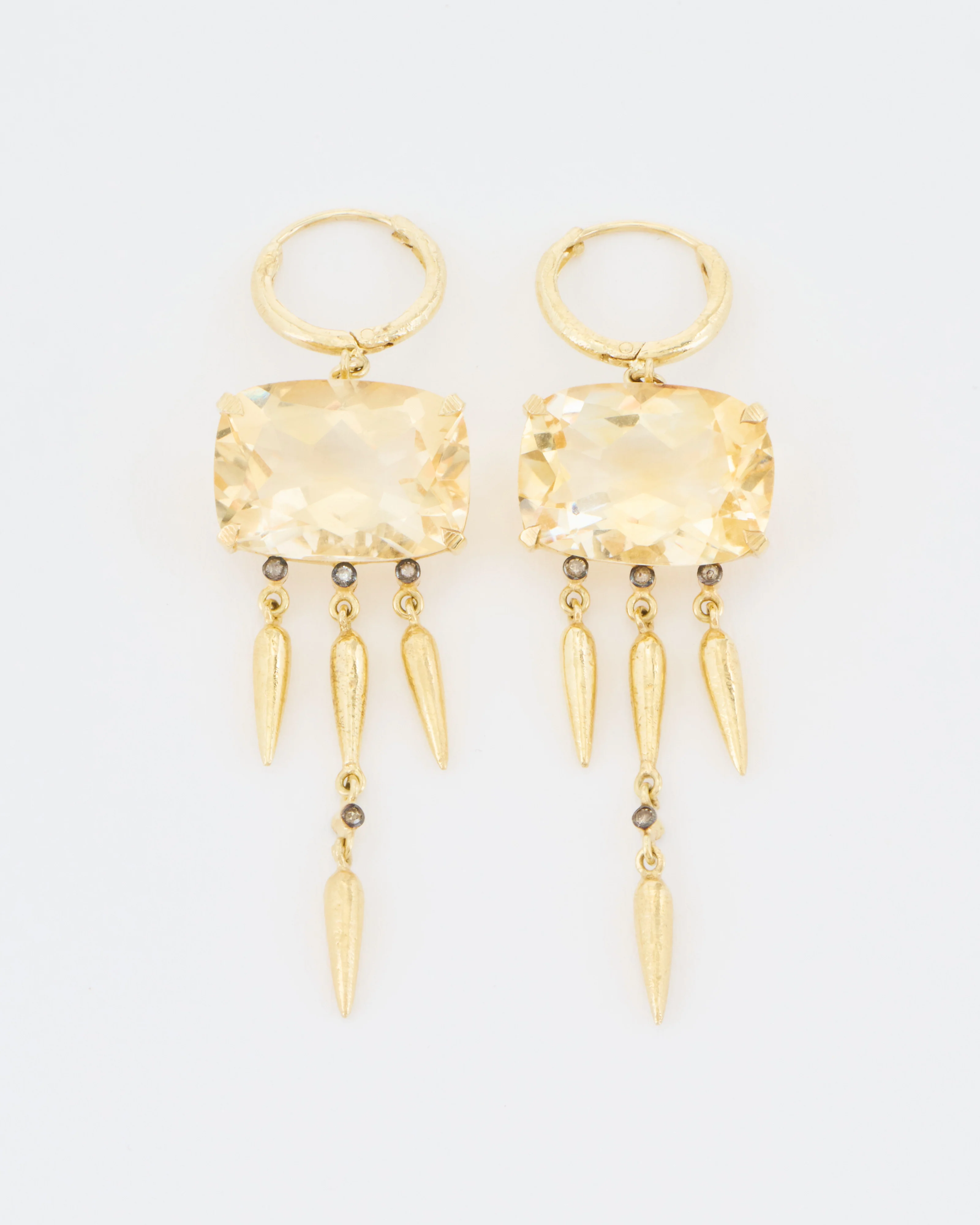 citrine drop hoop earrings - Image 4