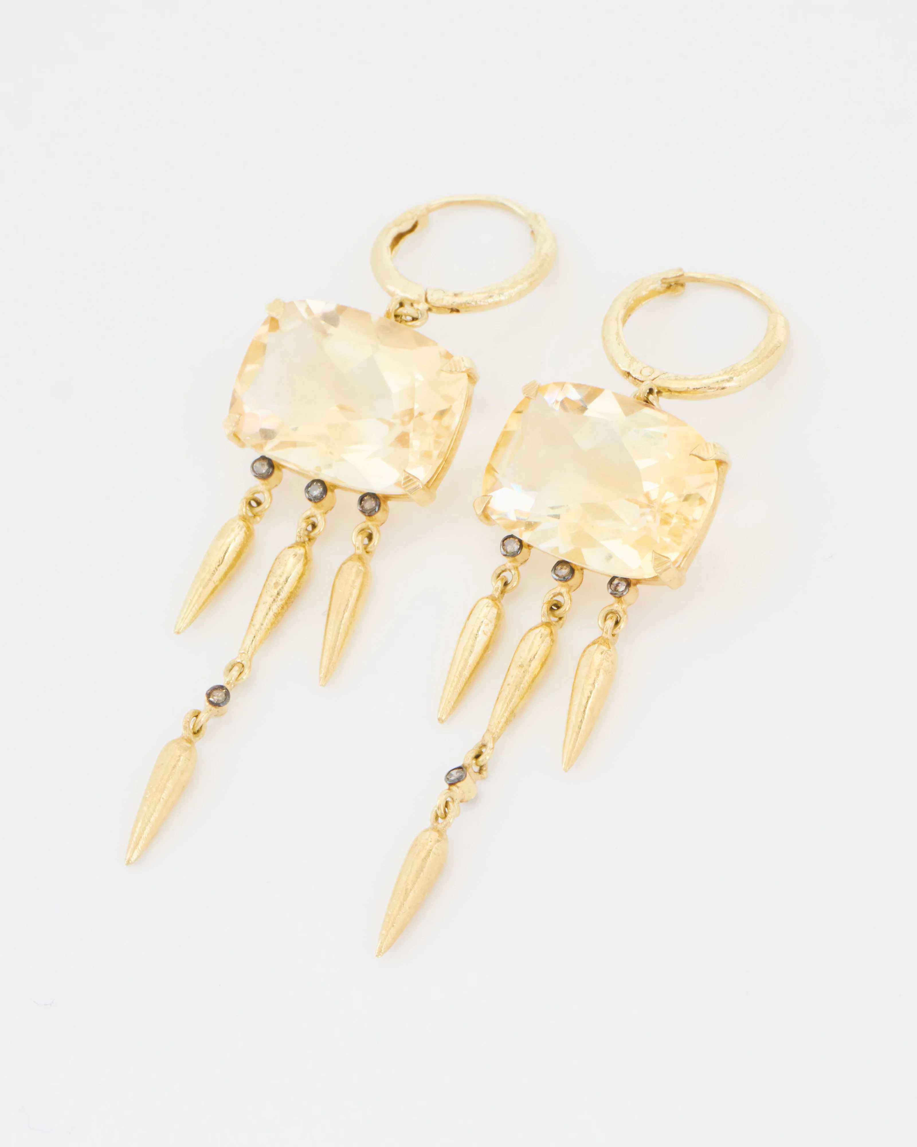 citrine drop hoop earrings - Image 5