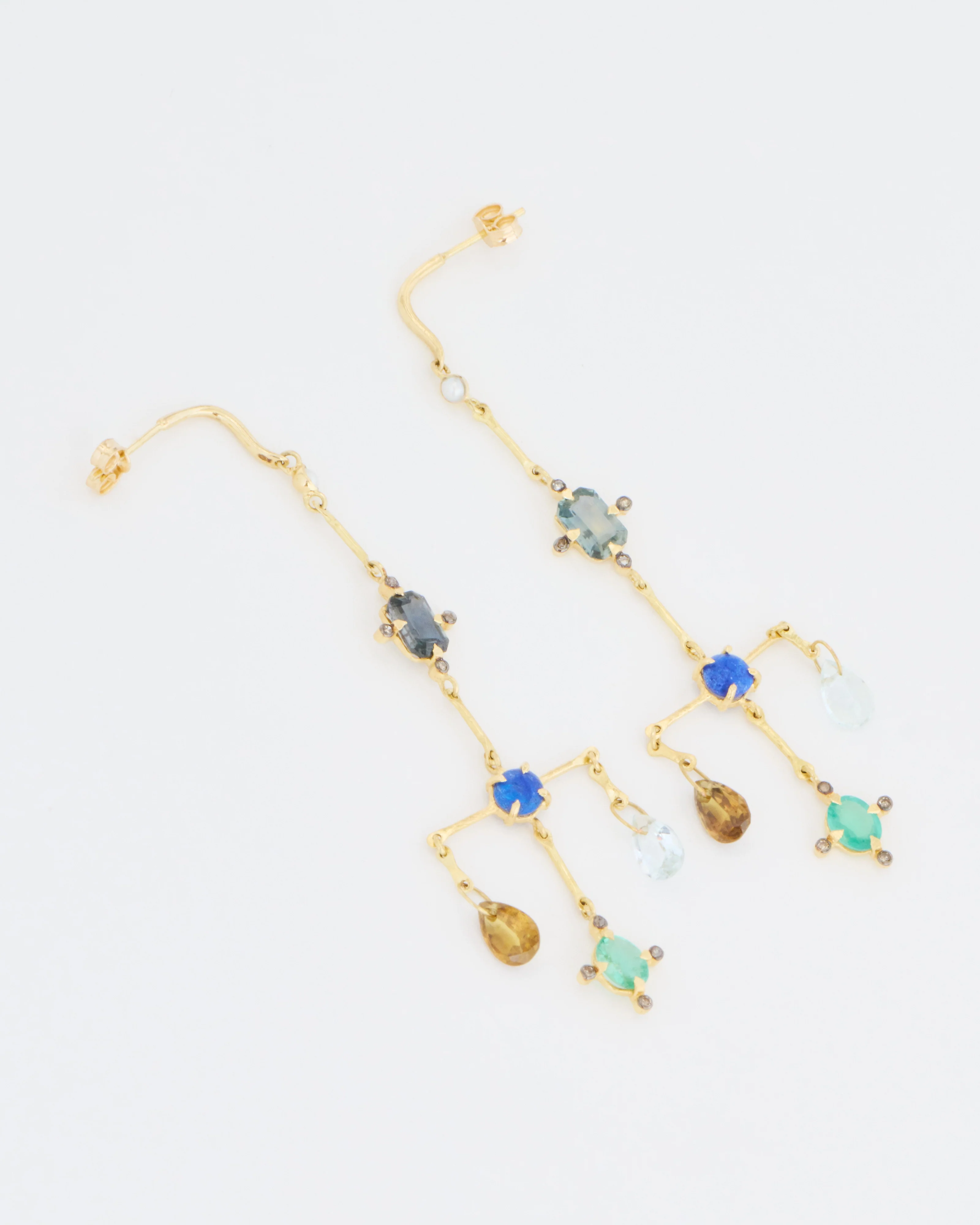 multi-stone chandelier earrings - Image 2