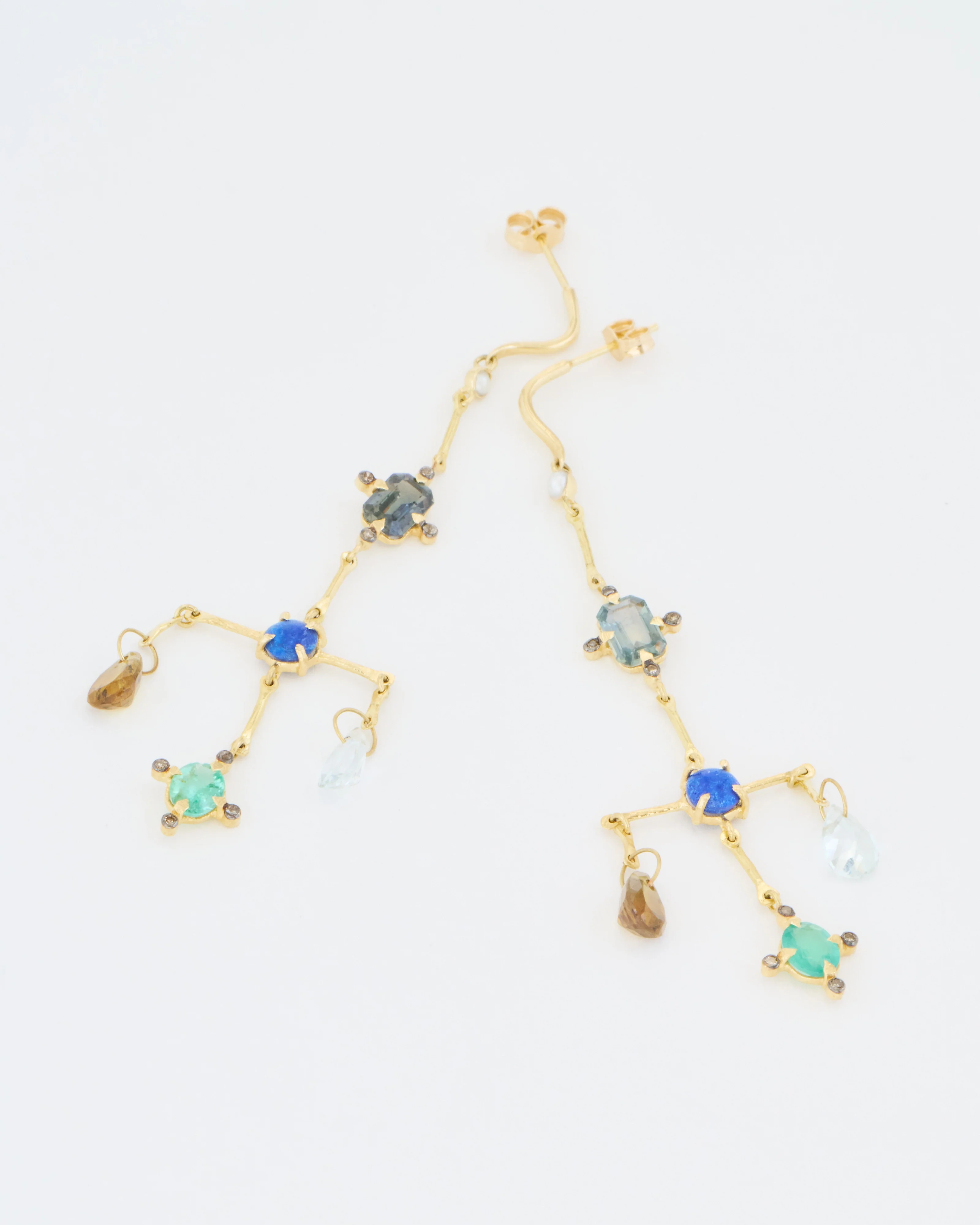 multi-stone chandelier earrings - Image 3