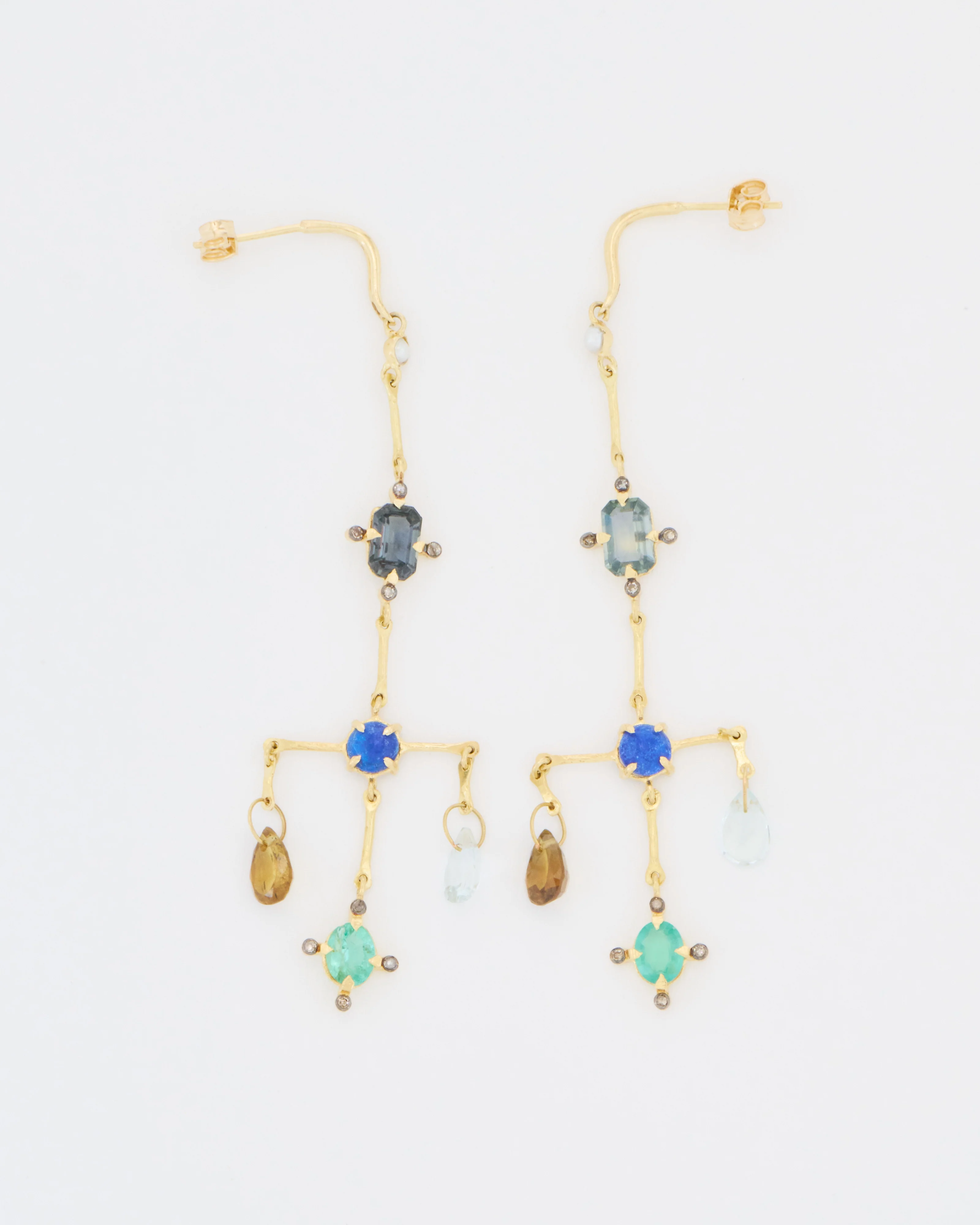 multi-stone chandelier earrings - Image 4