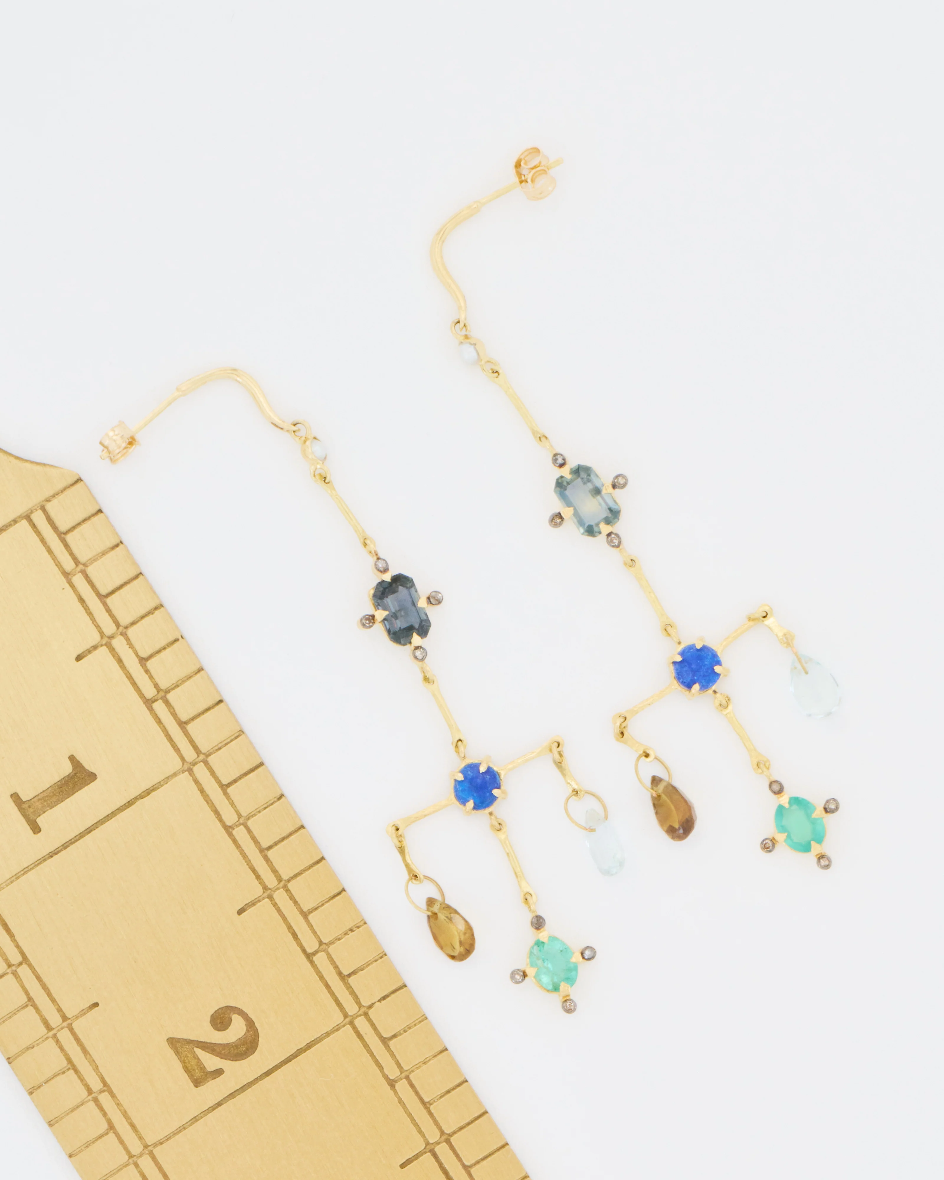 multi-stone chandelier earrings - Image 5