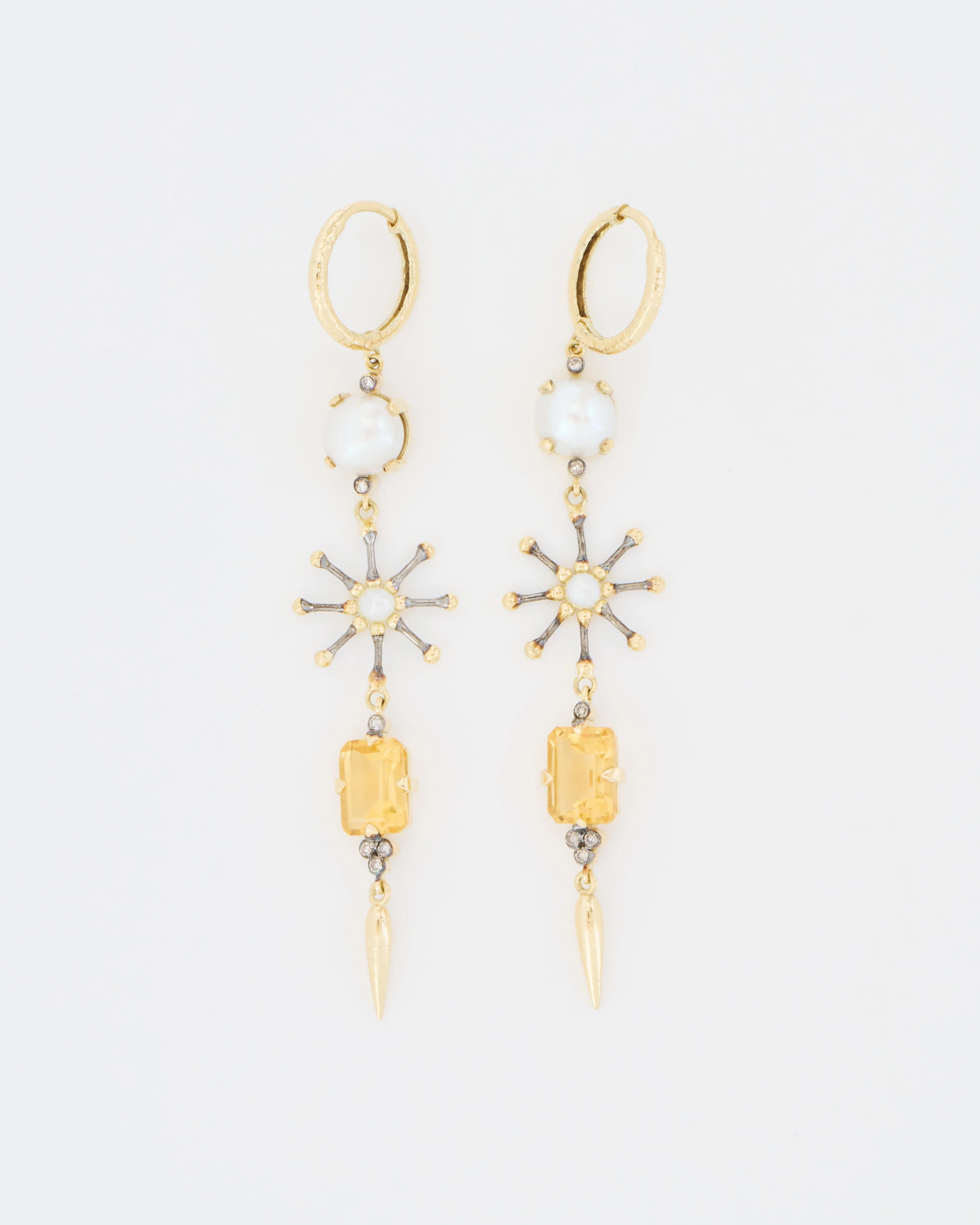 pearl and citrine drop earrings - Image 5
