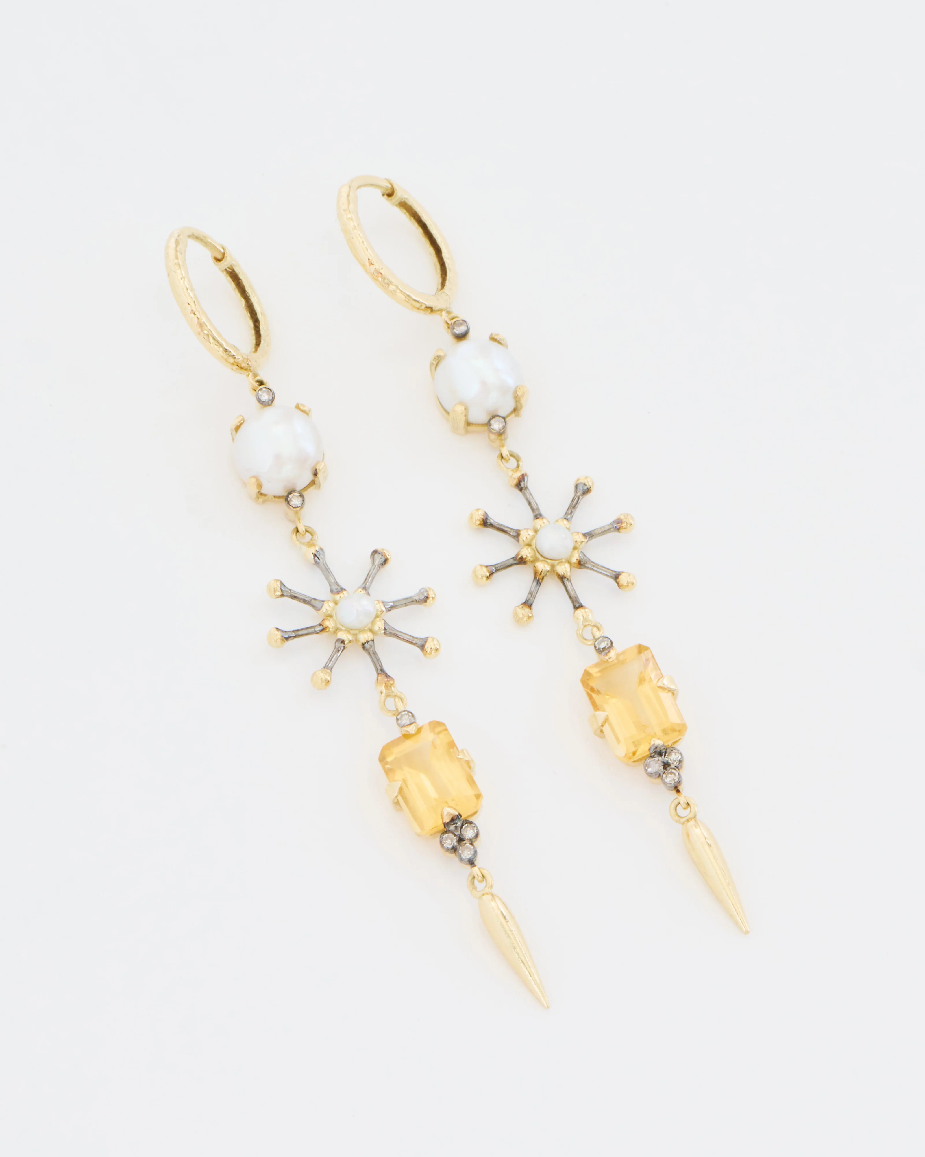 pearl and citrine drop earrings - Image 6