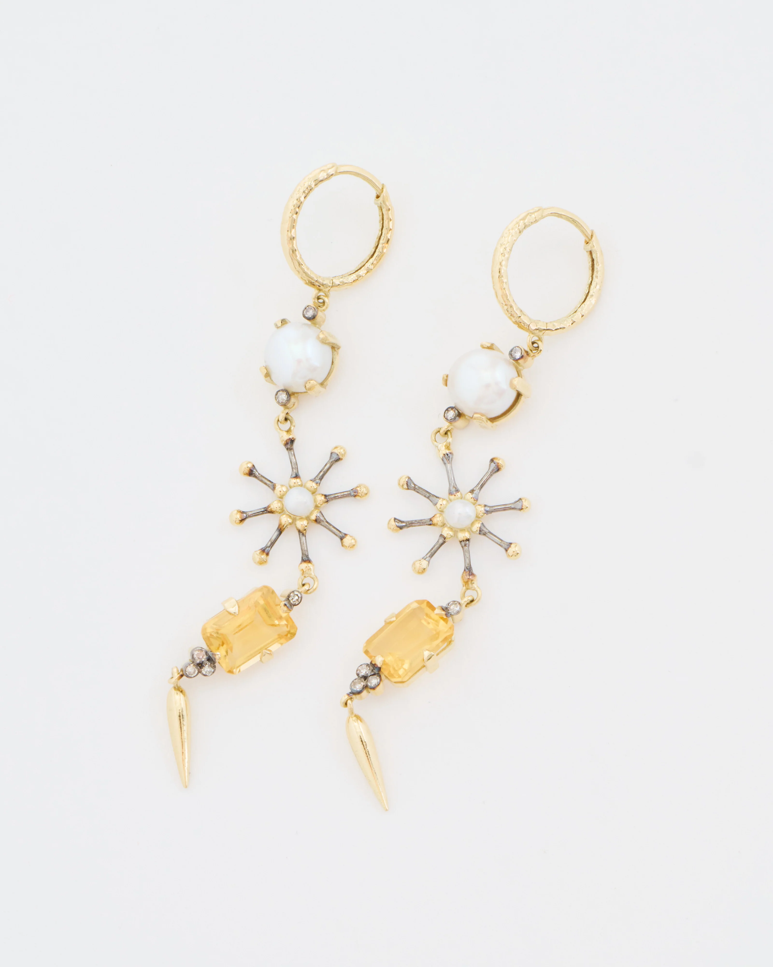pearl and citrine drop earrings - Image 7