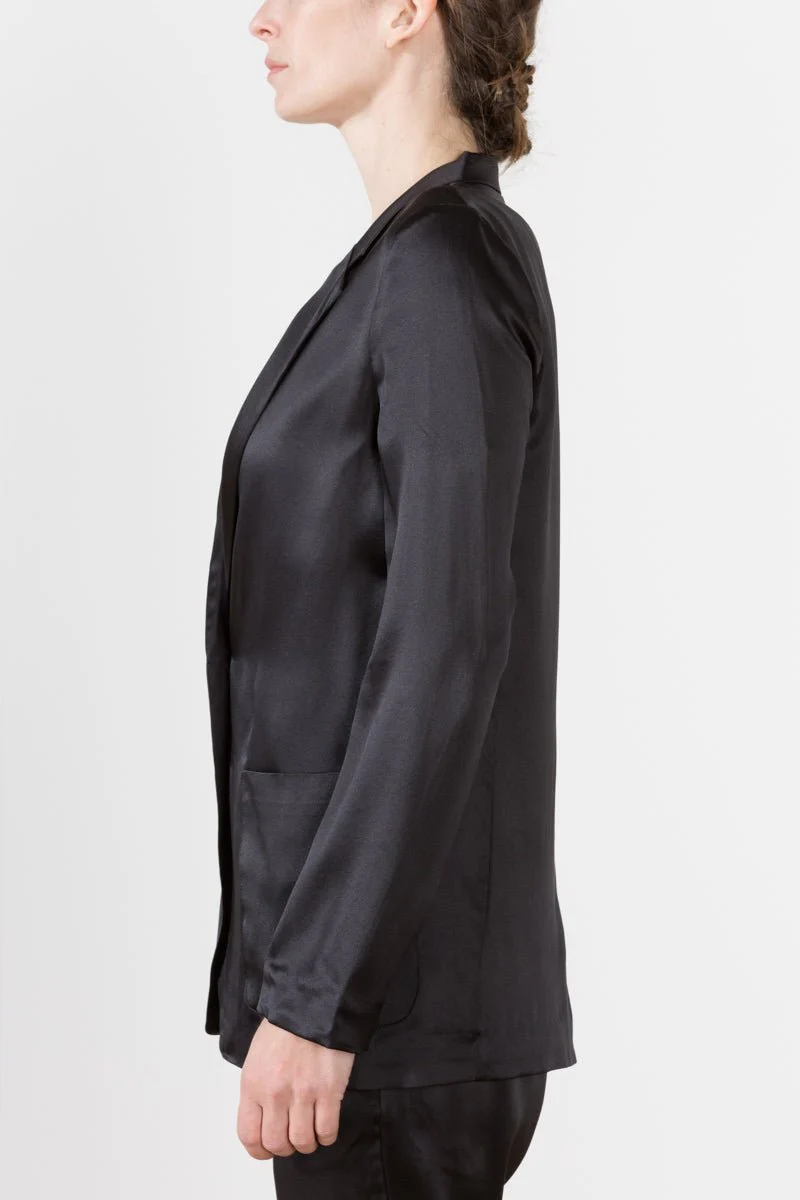 silk blazer black - Image 3