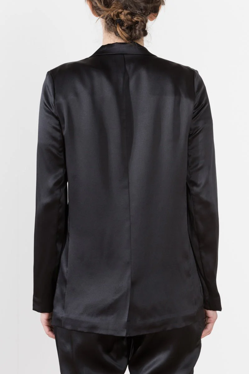 silk blazer black - Image 4