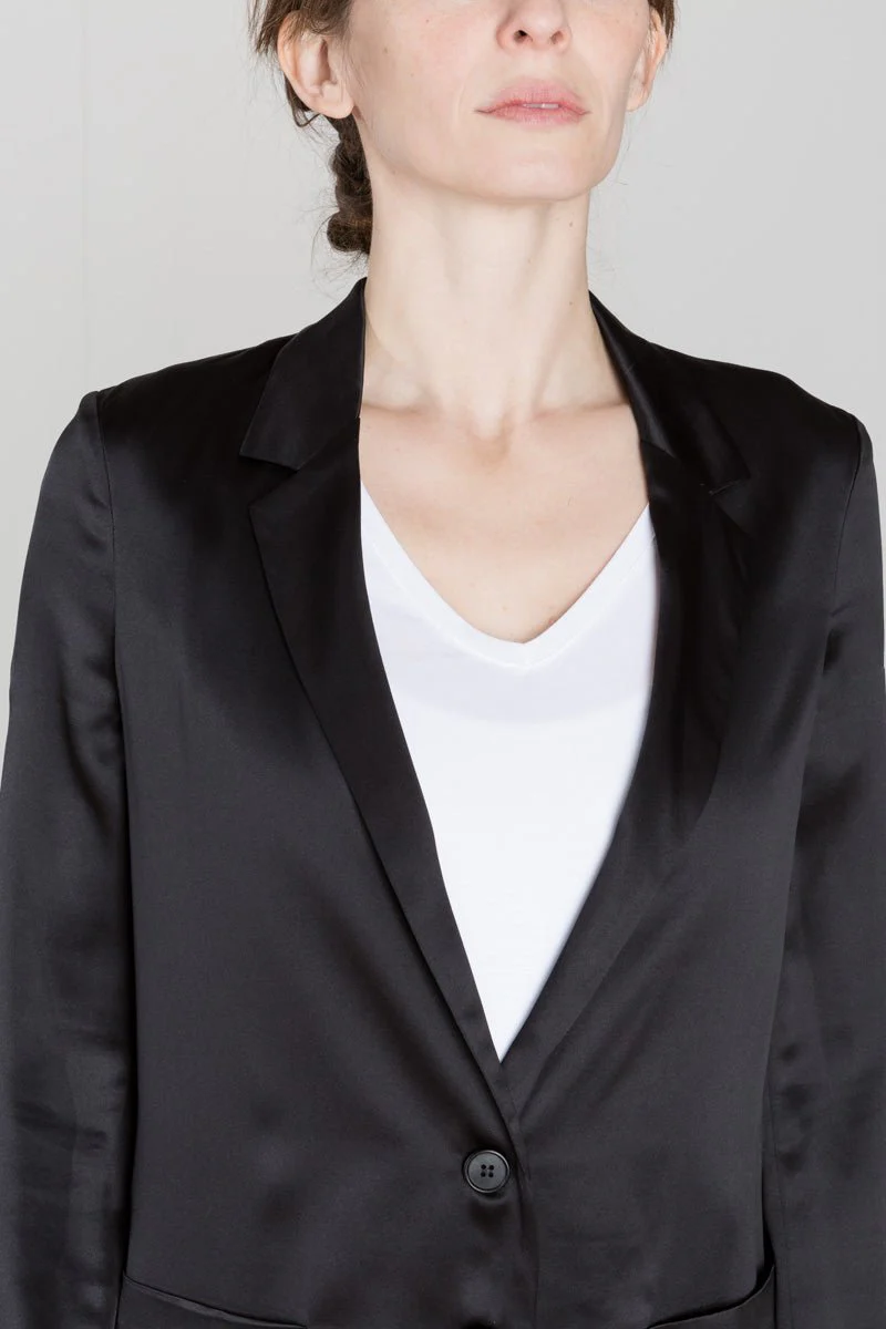 silk blazer black - Image 5
