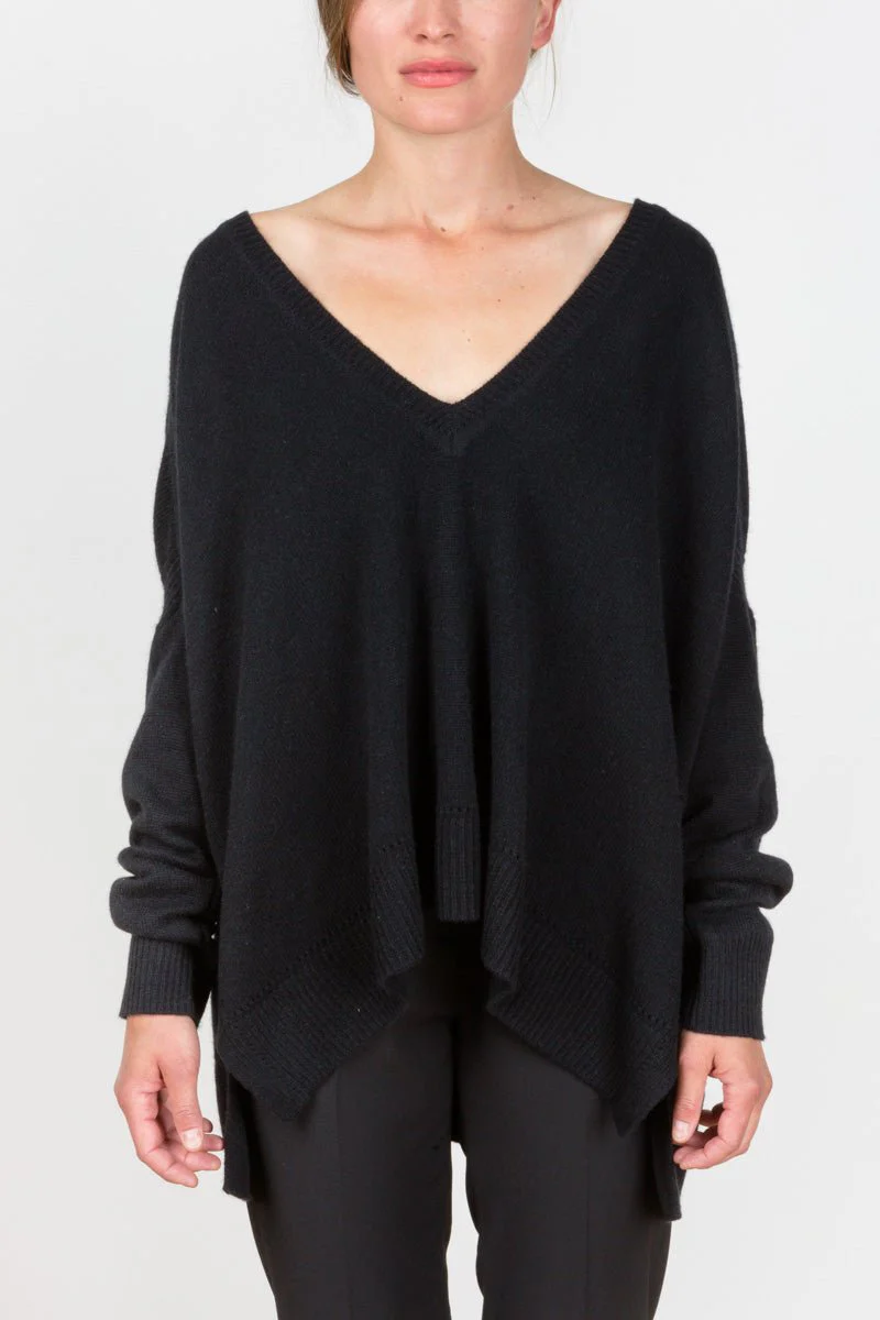 square v-neck sweater - black - Image 2