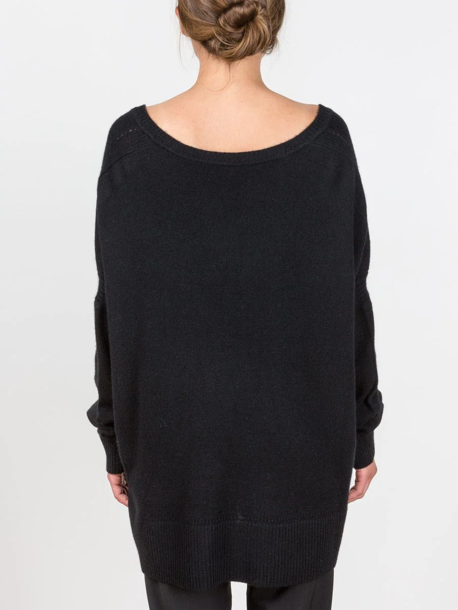 square v-neck sweater - black - Image 4