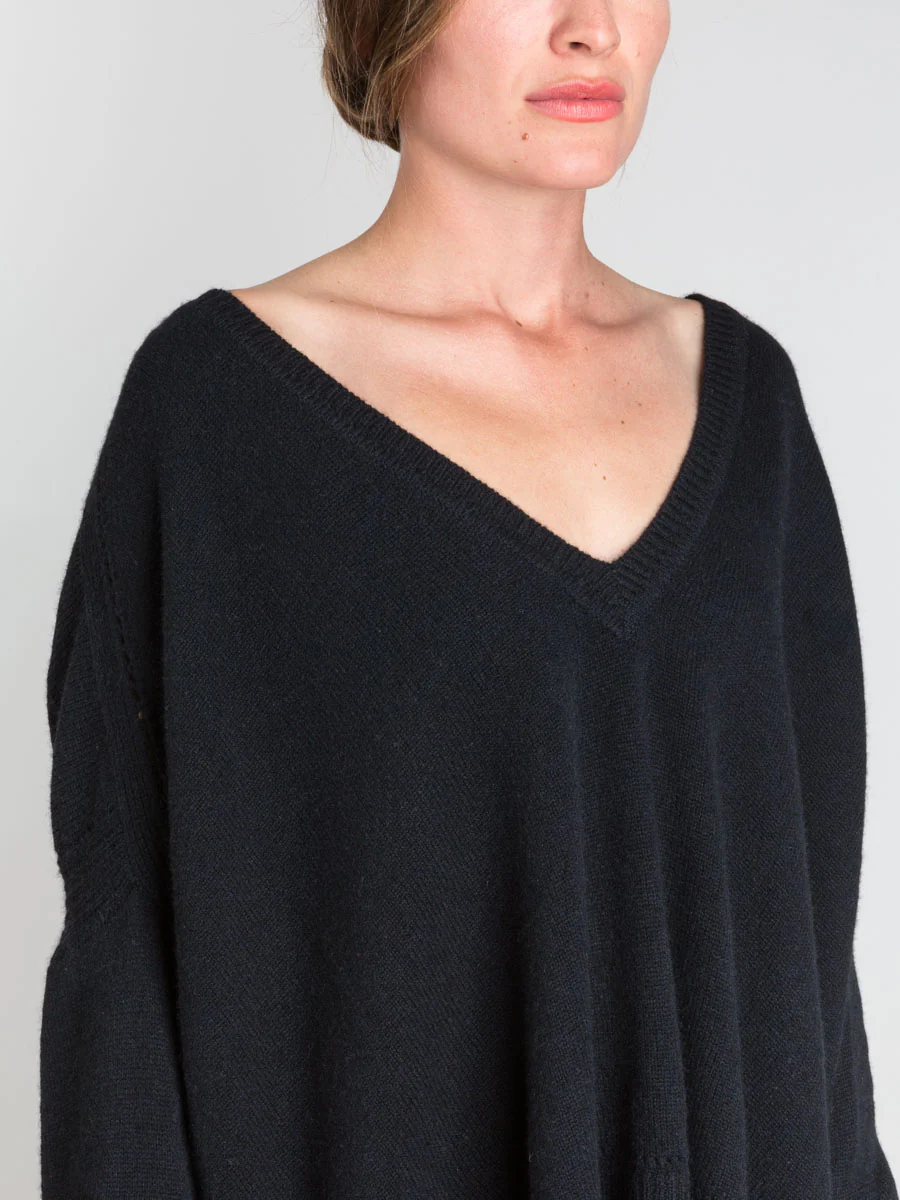 square v-neck sweater - black - Image 5