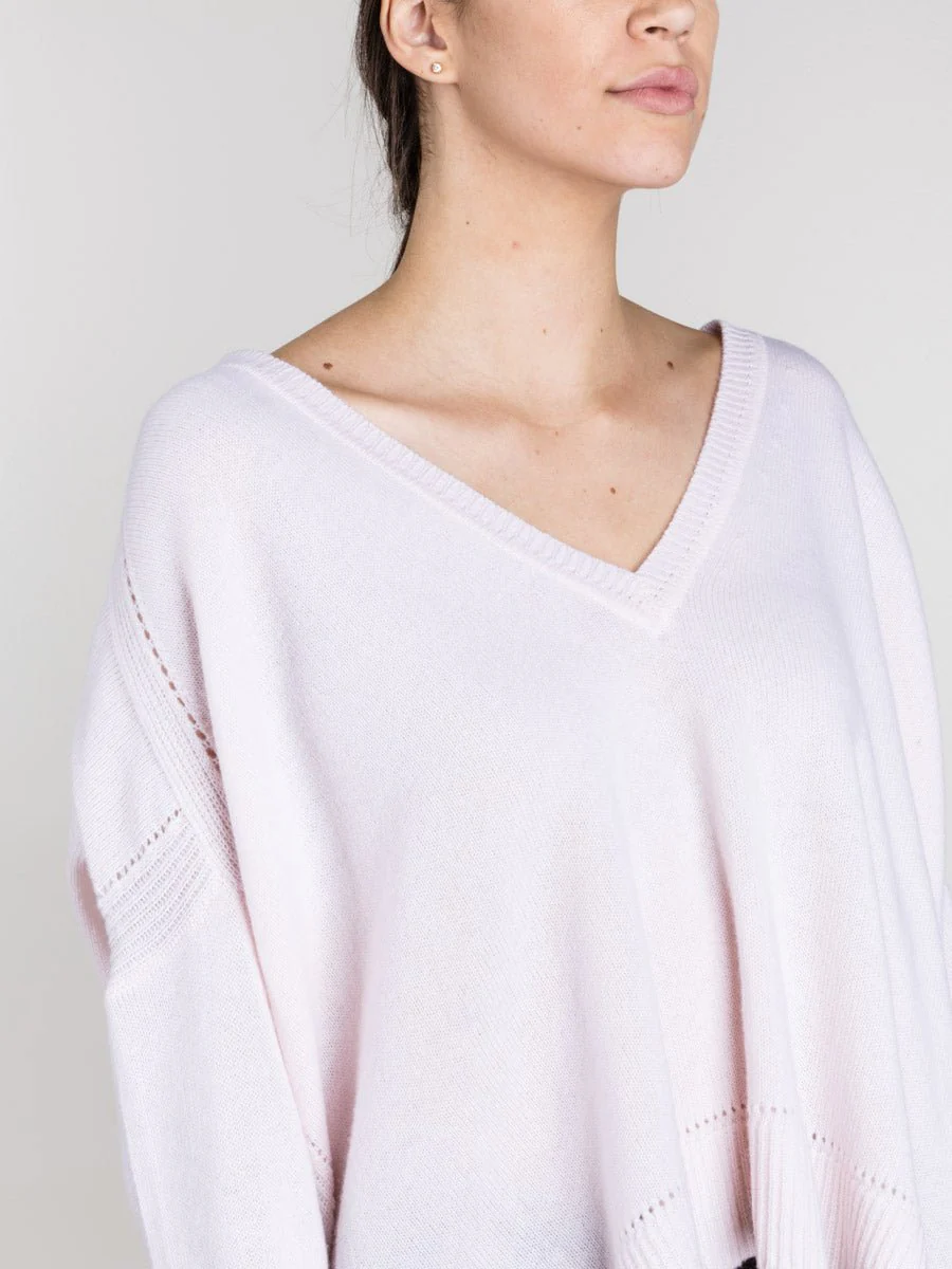 square v-neck sweater - pink - Image 5
