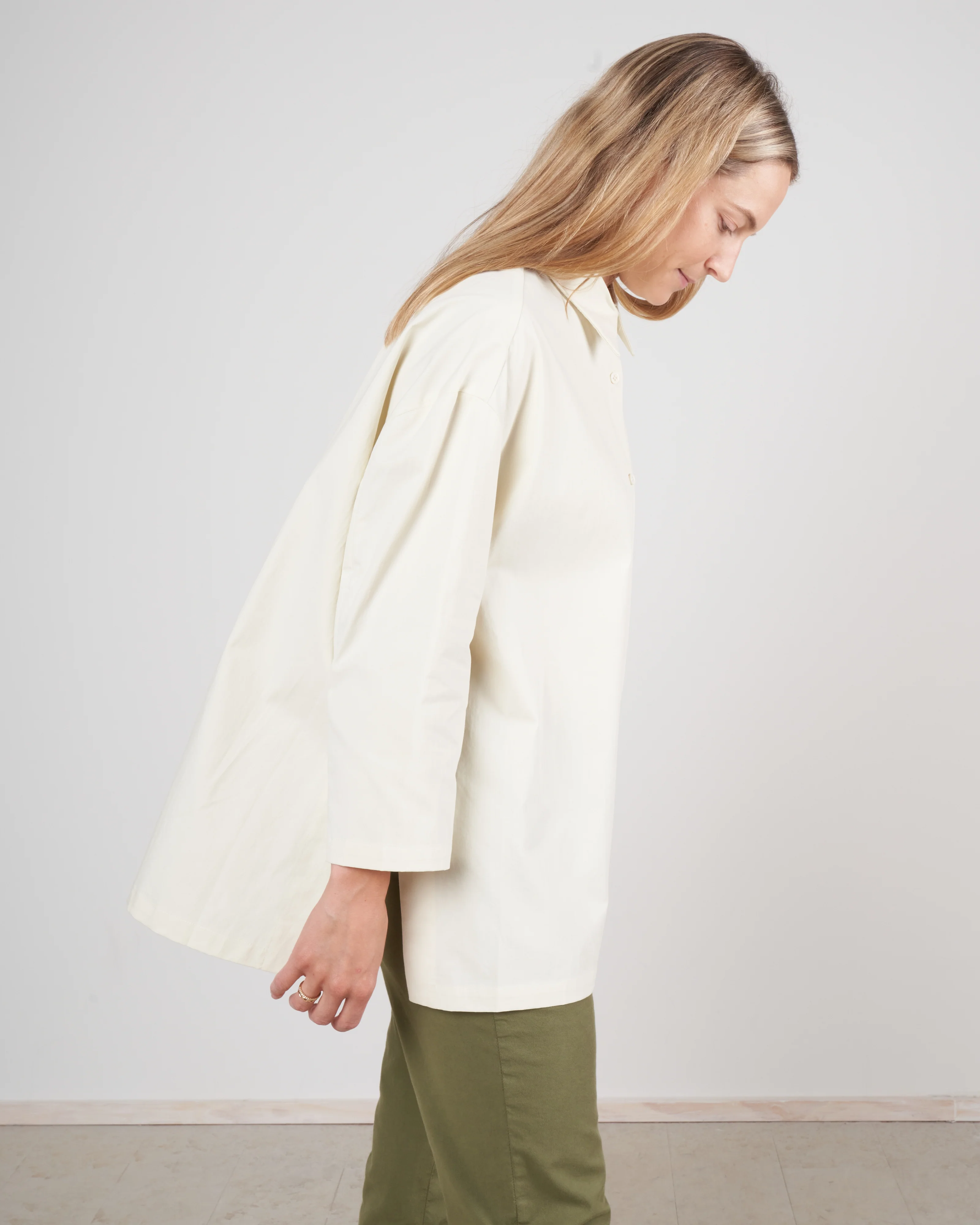 3/4 button up - bone white - Image 3