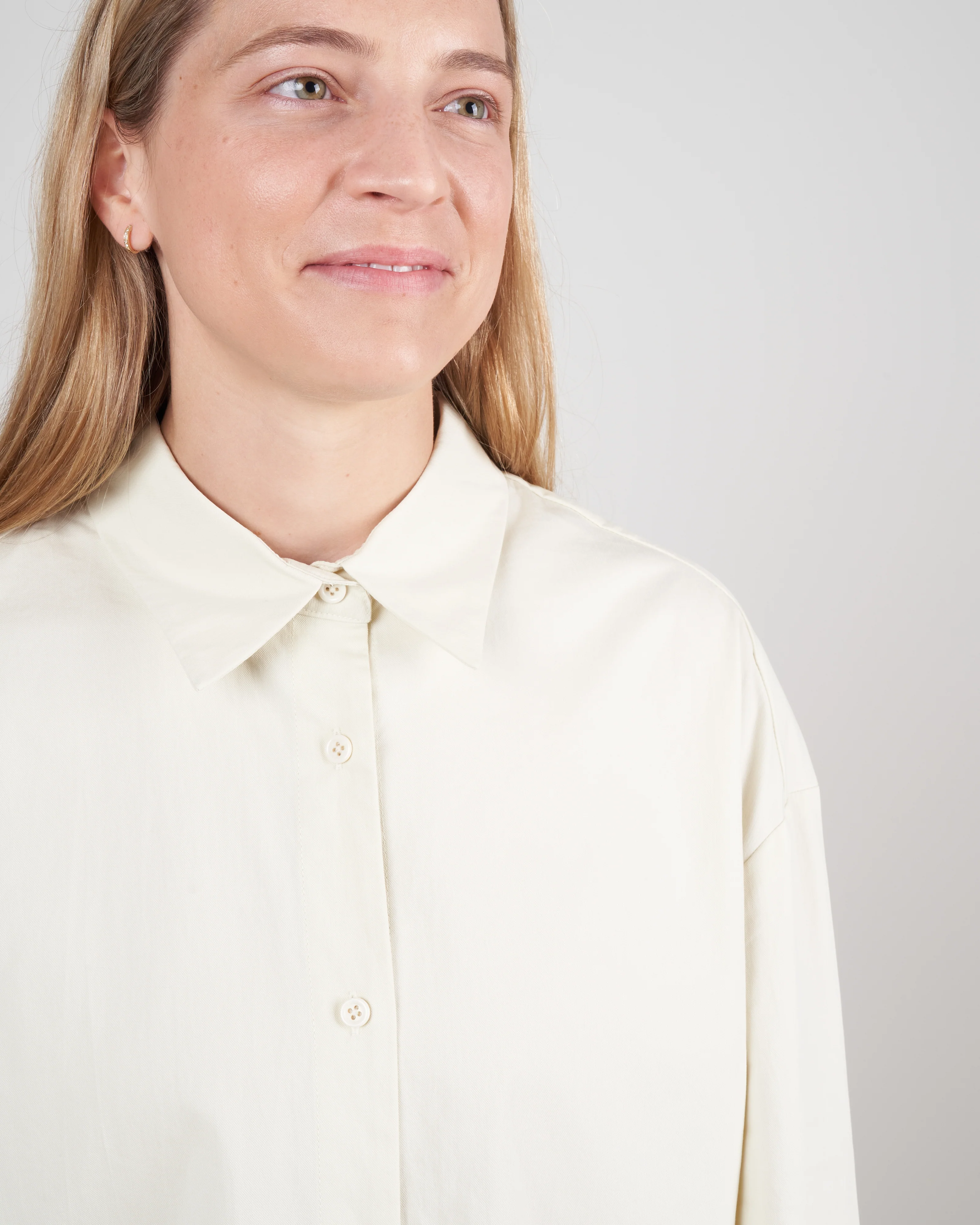 3/4 button up - bone white - Image 5