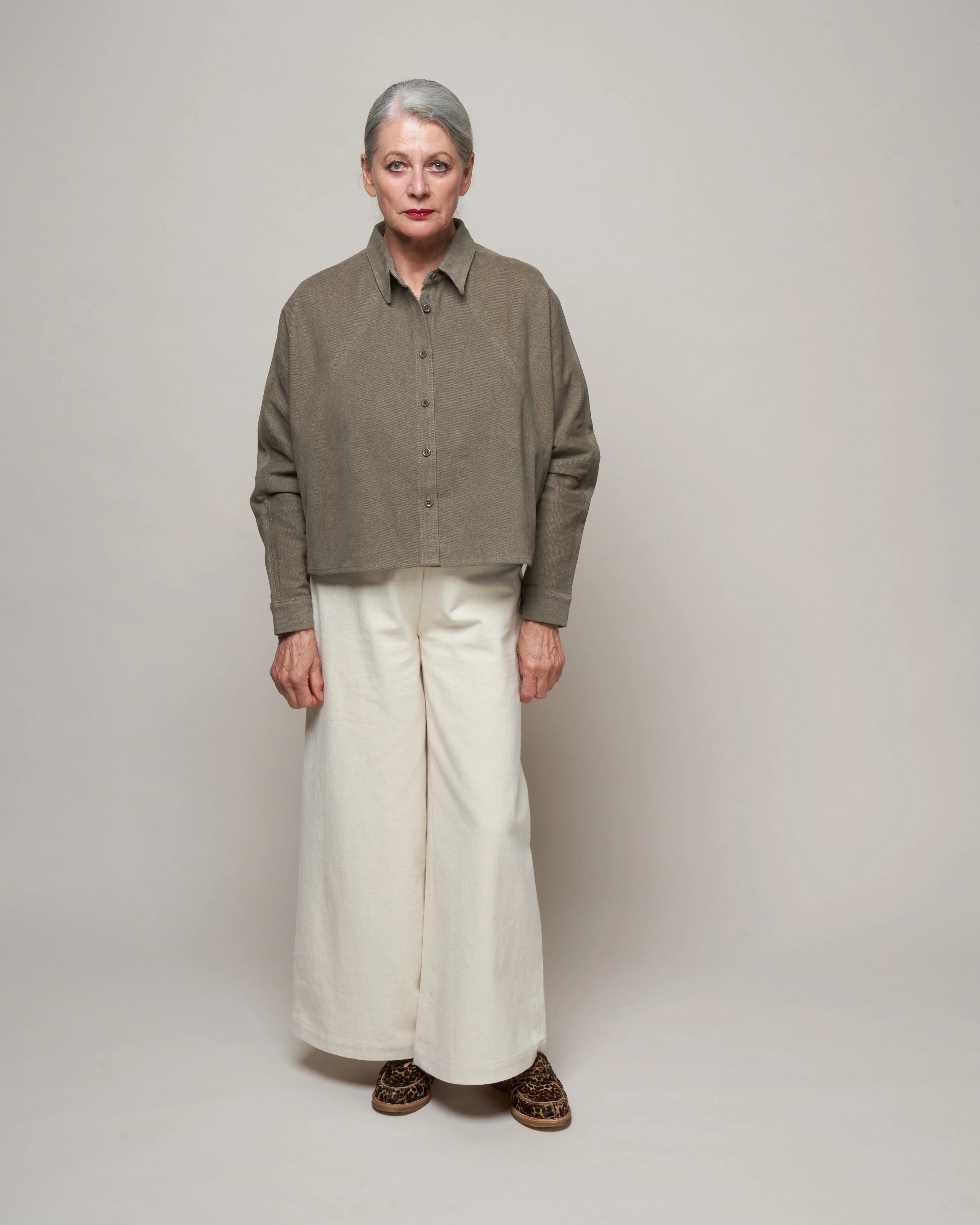 3/4 cropped shirt jacket - light umber - Image 2
