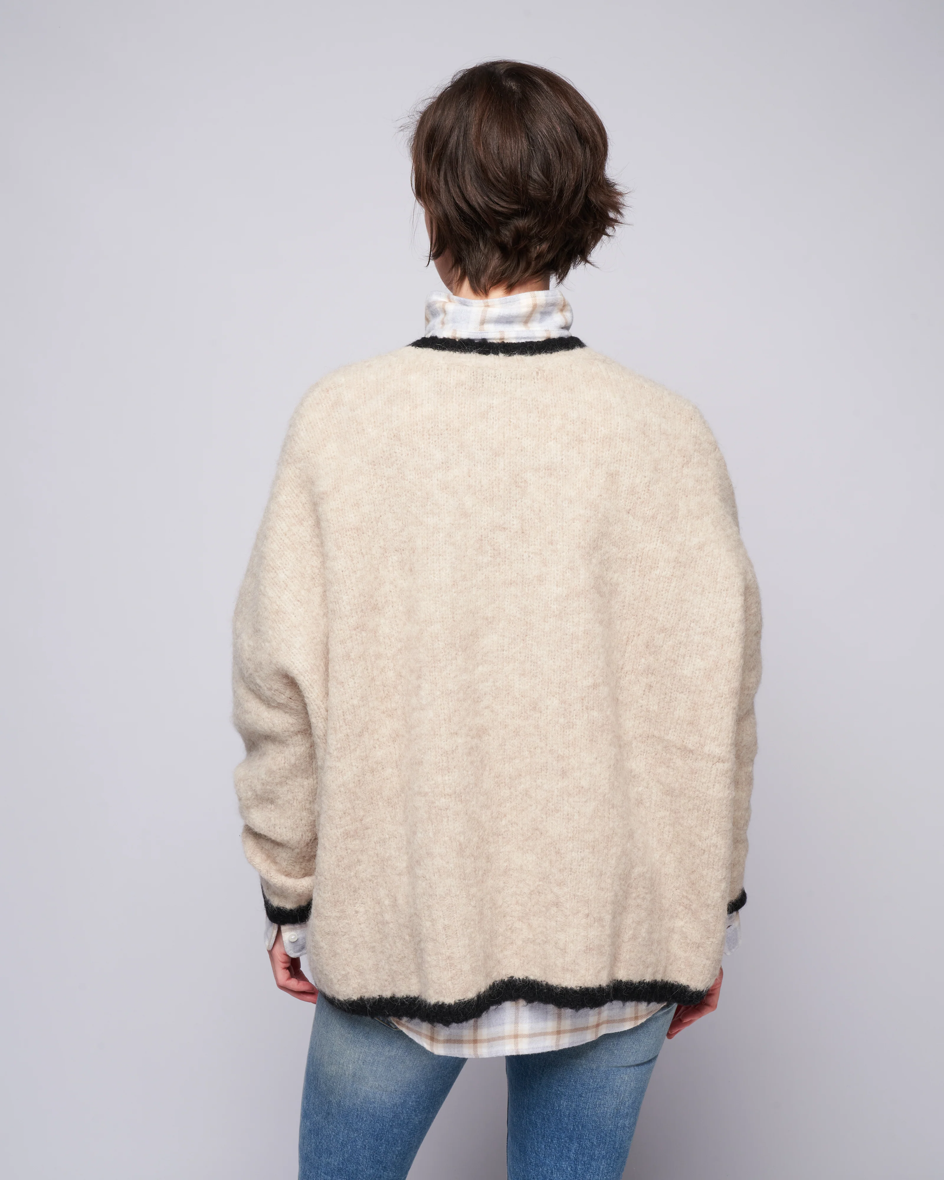 airy trimmed pullover - heather dove - Image 3
