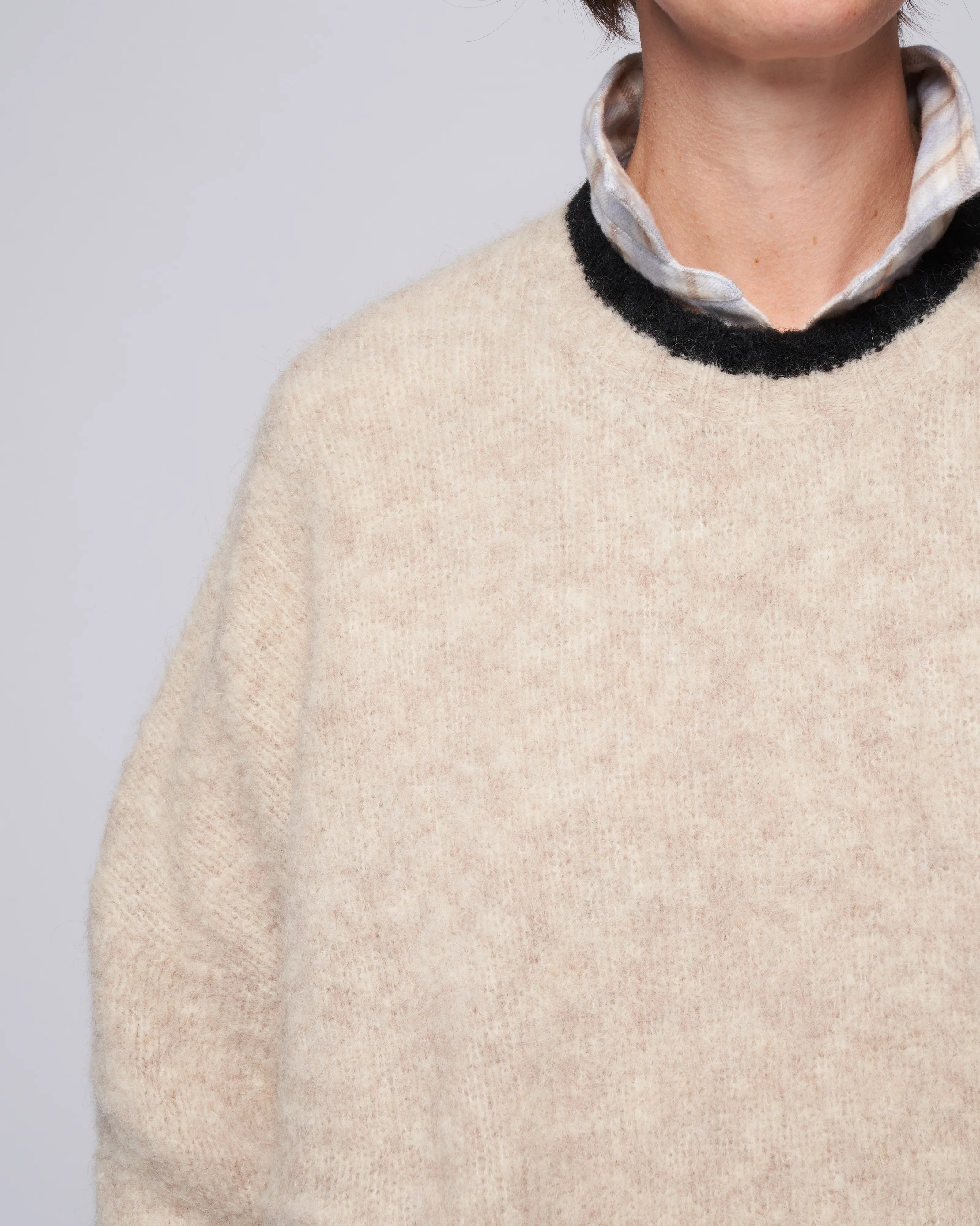 airy trimmed pullover - heather dove - Image 4