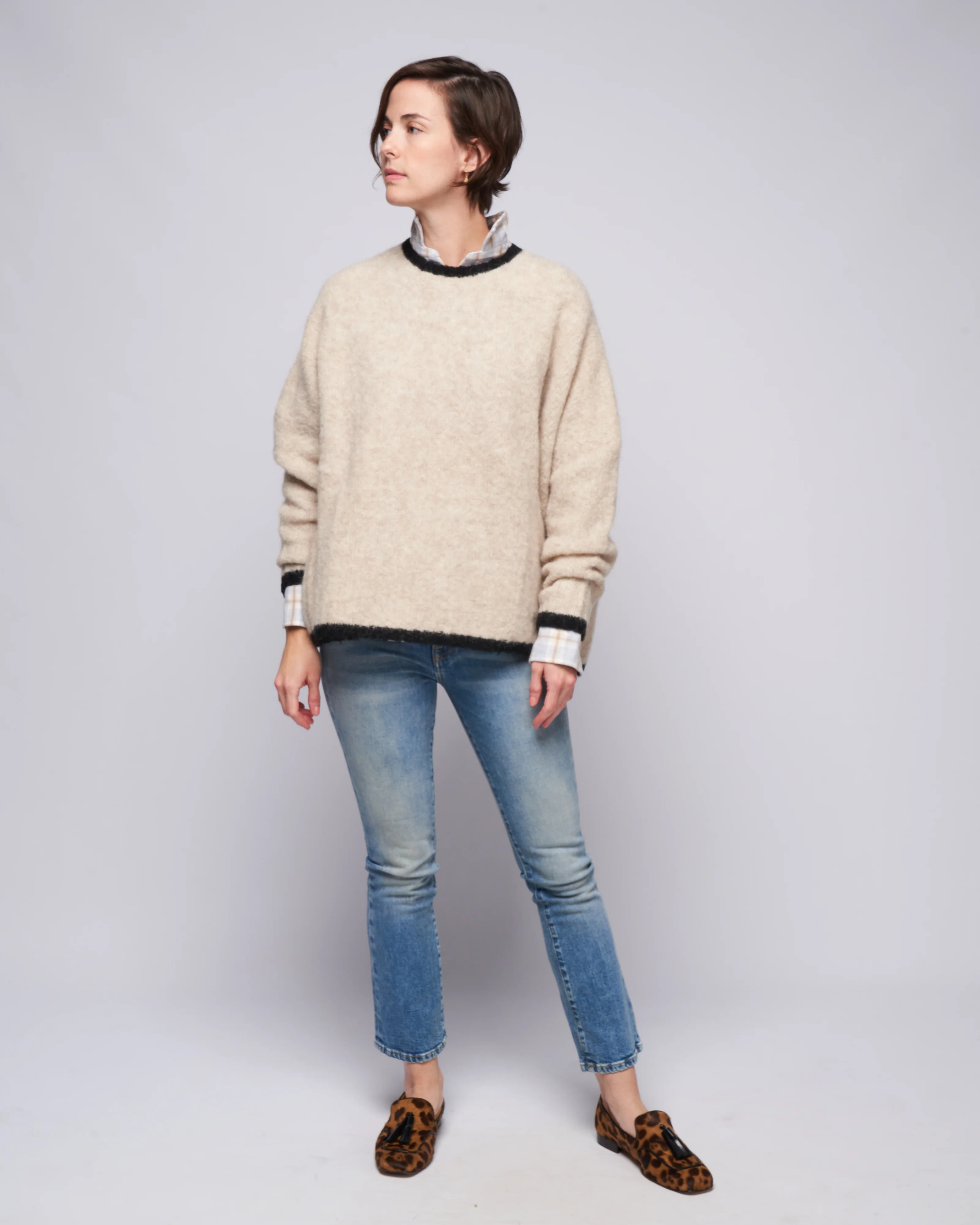 airy trimmed pullover - heather dove - Image 5