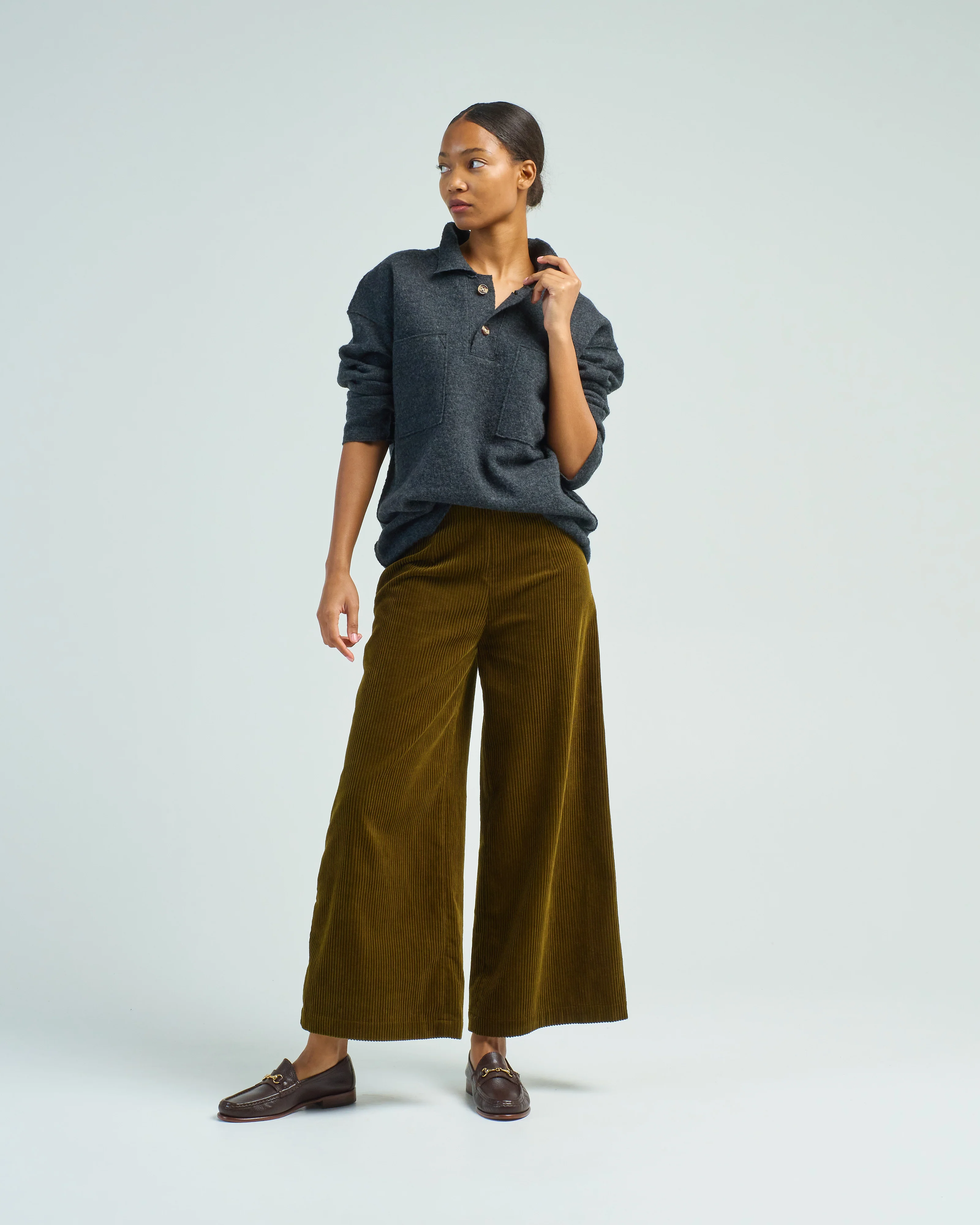boiled wool pocket pullover - Image 2