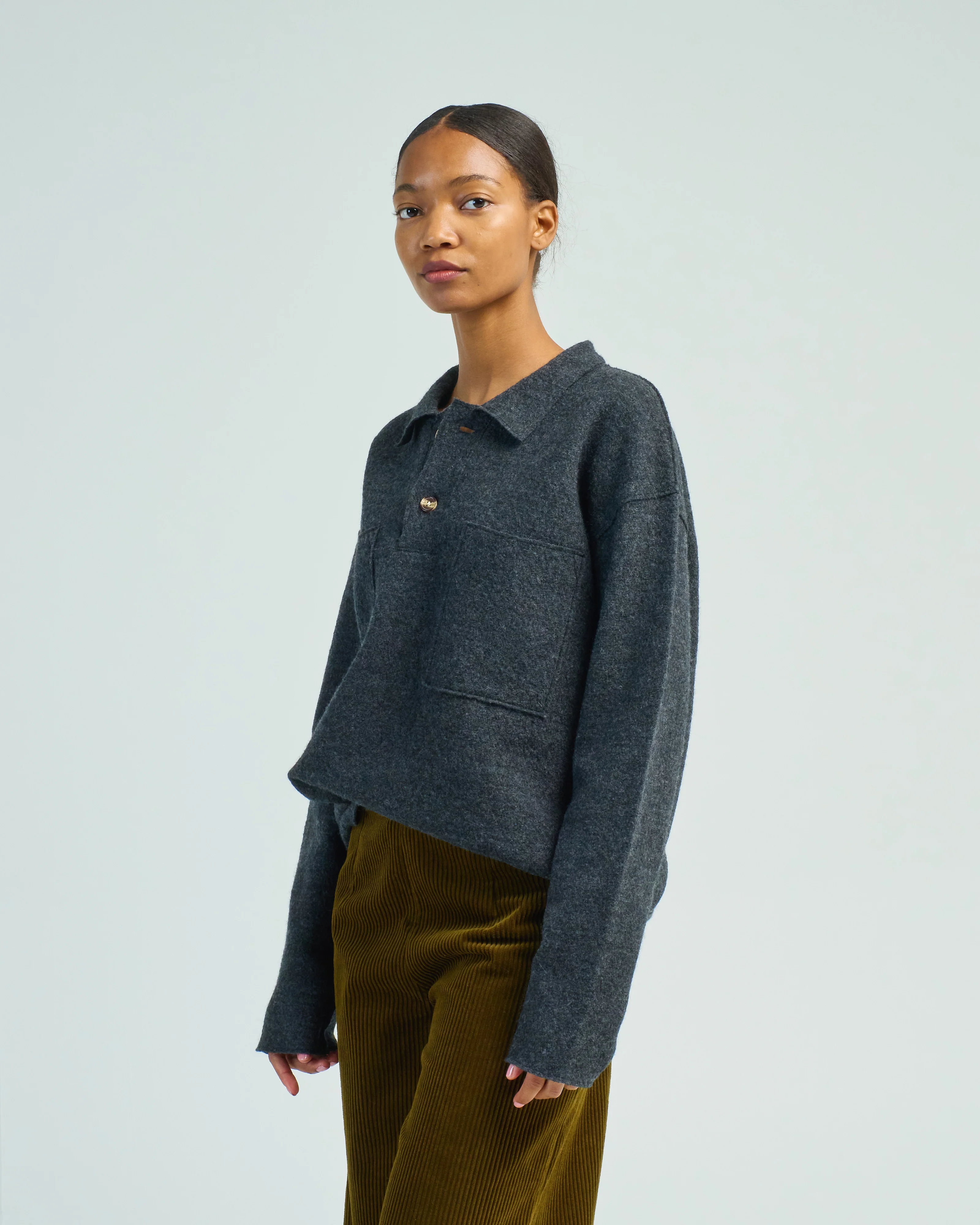 boiled wool pocket pullover - Image 3