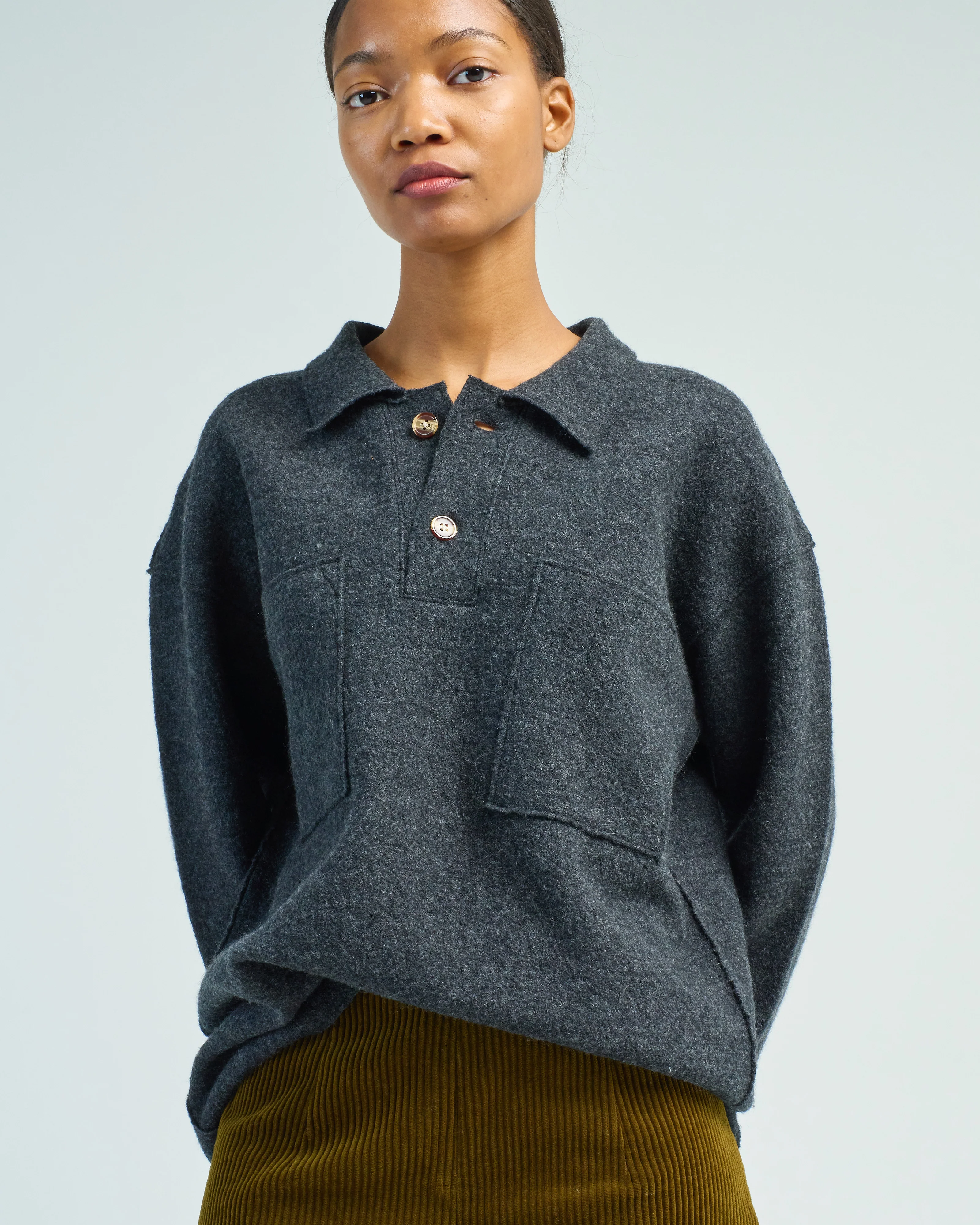 boiled wool pocket pullover - Image 5