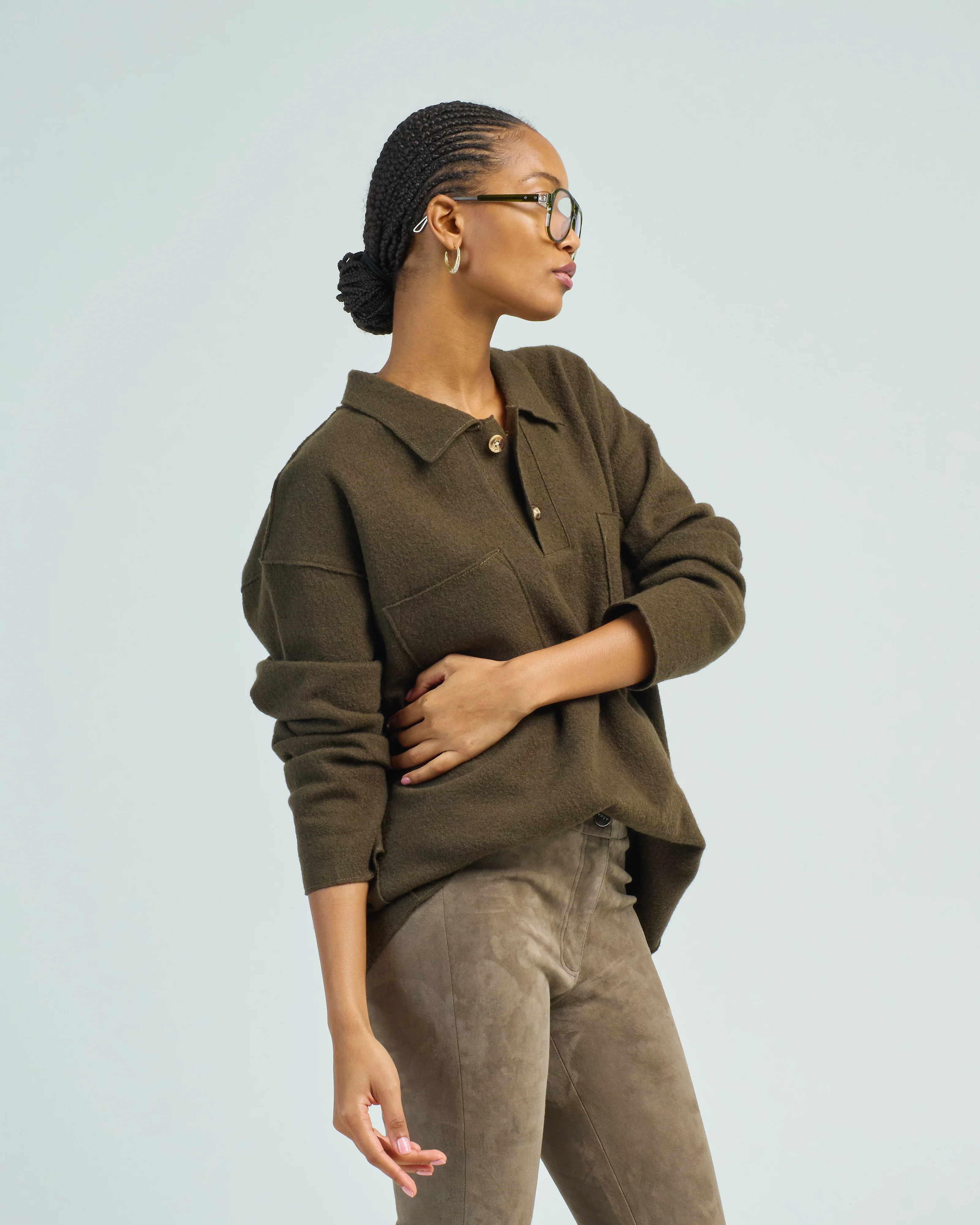boiled wool pocket pullover - Image 3