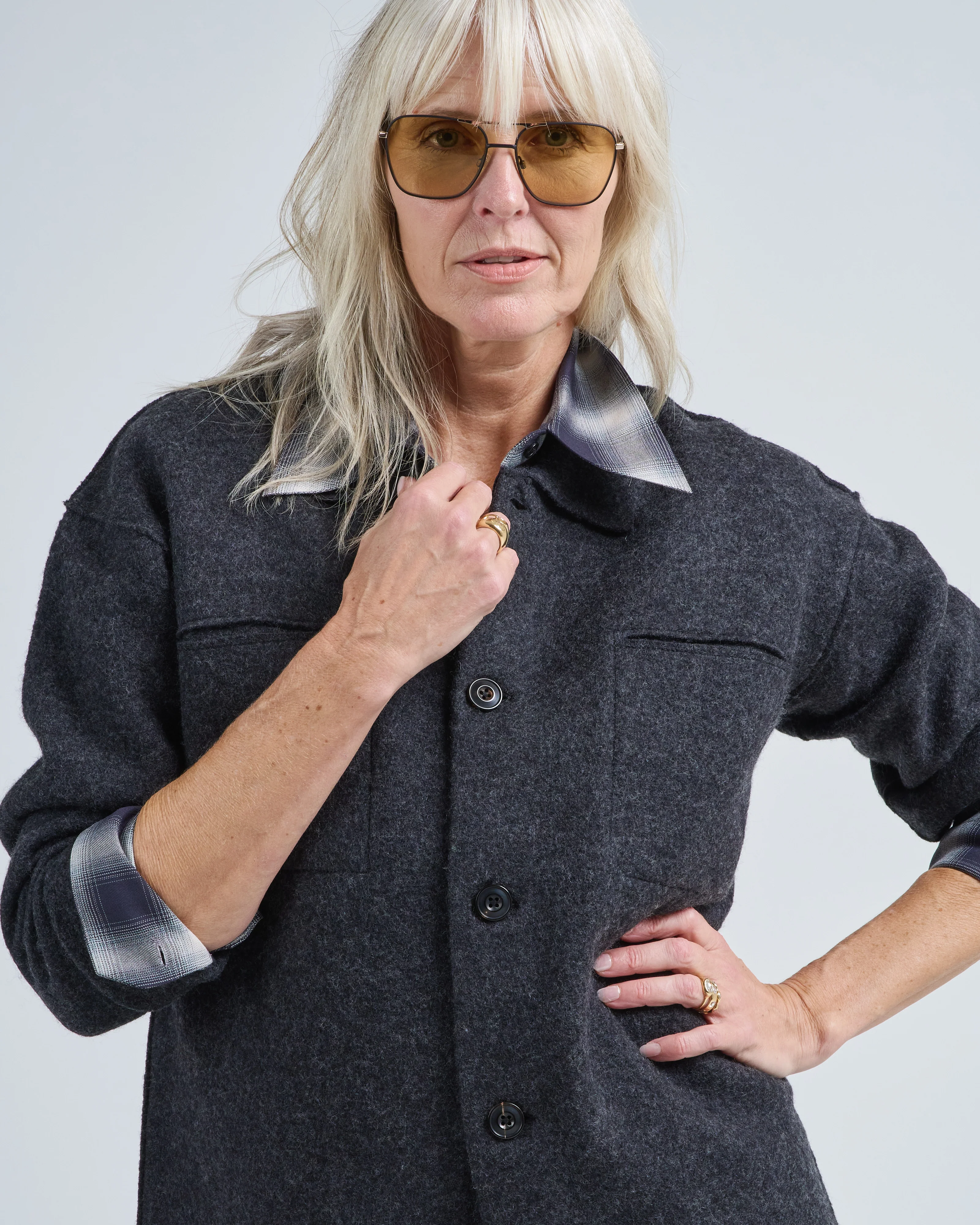 boiled wool shirt jacket - Image 2