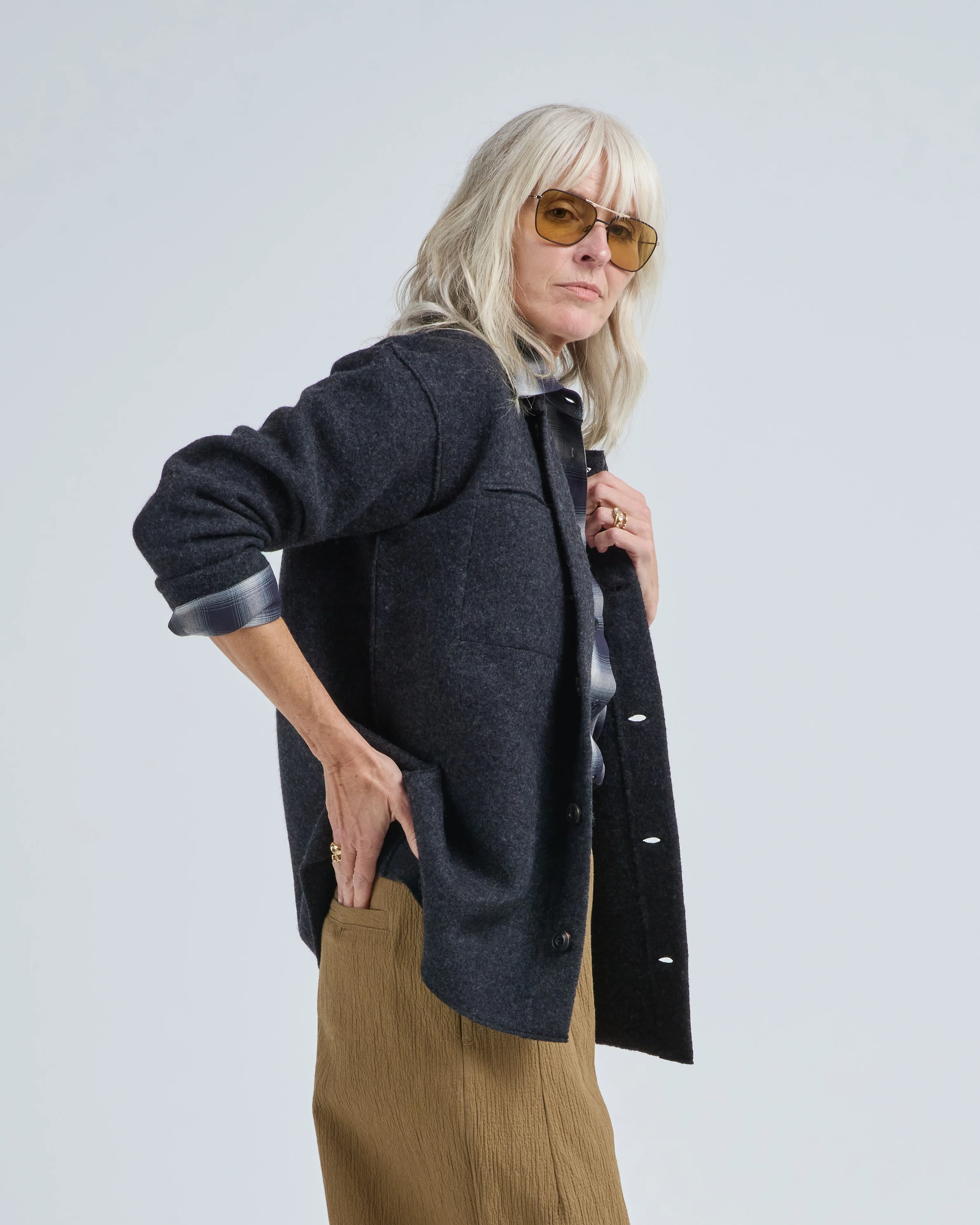 boiled wool shirt jacket - Image 4