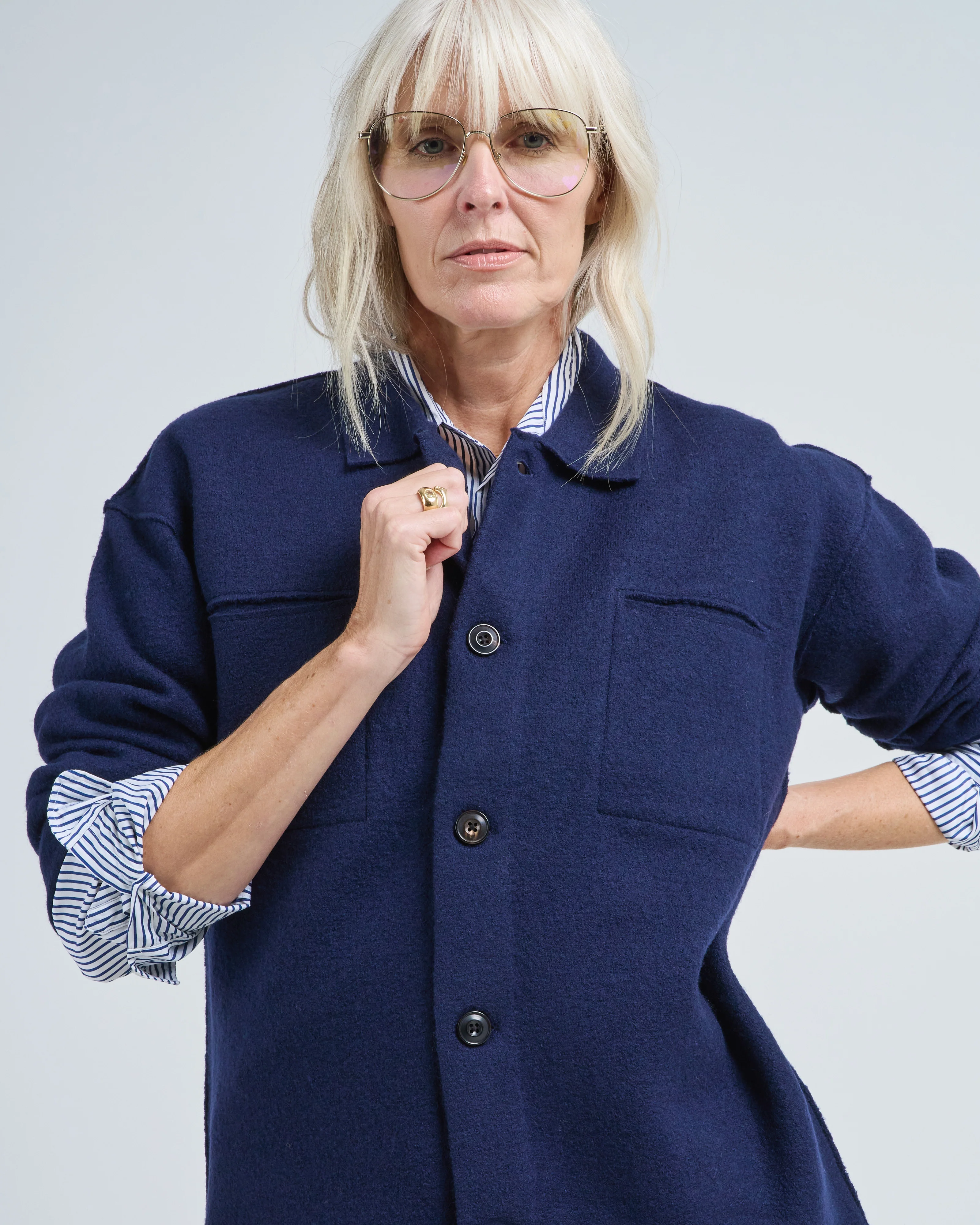 boiled wool shirt jacket - Image 4
