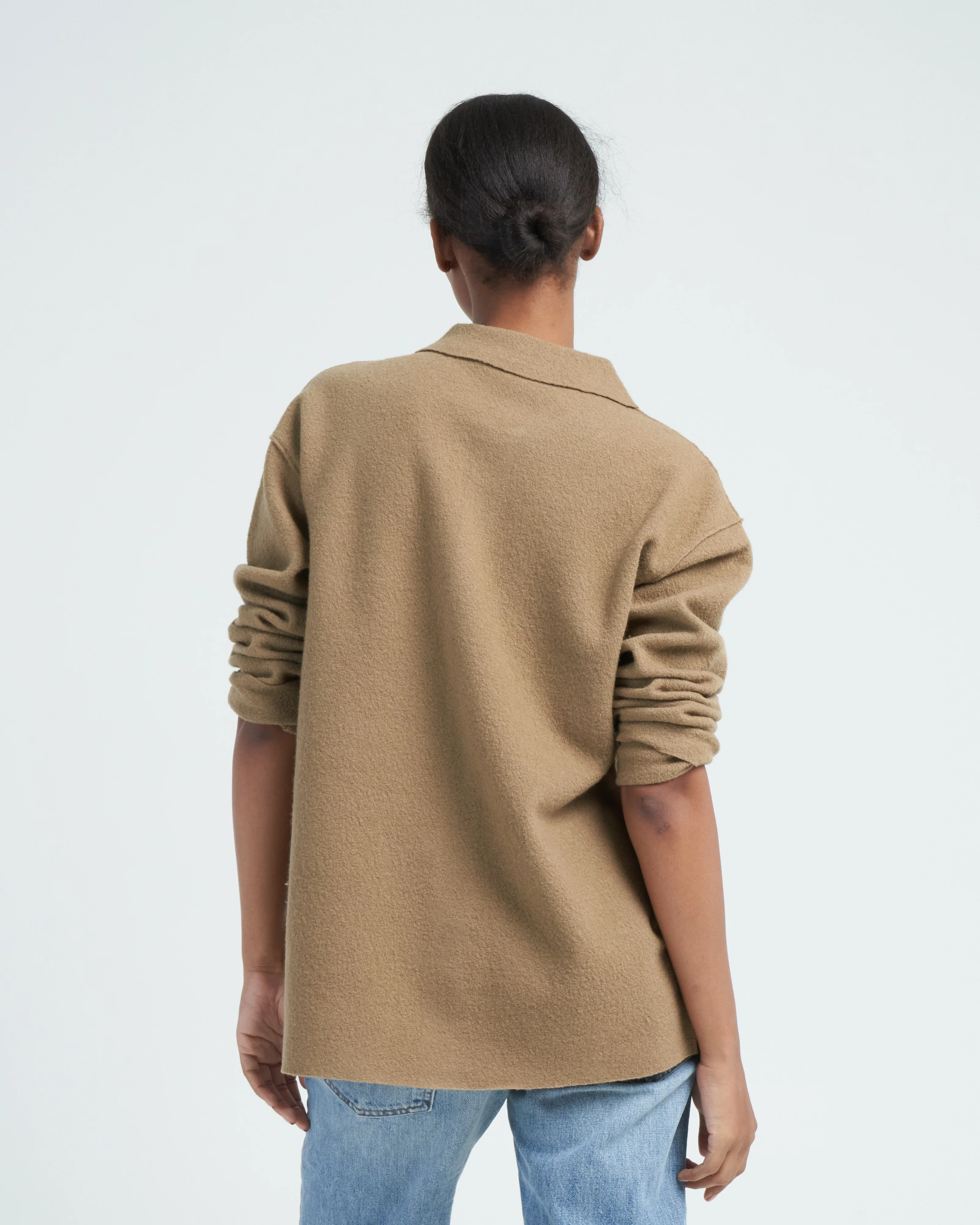 boiled wool shirt - kelp - Image 4