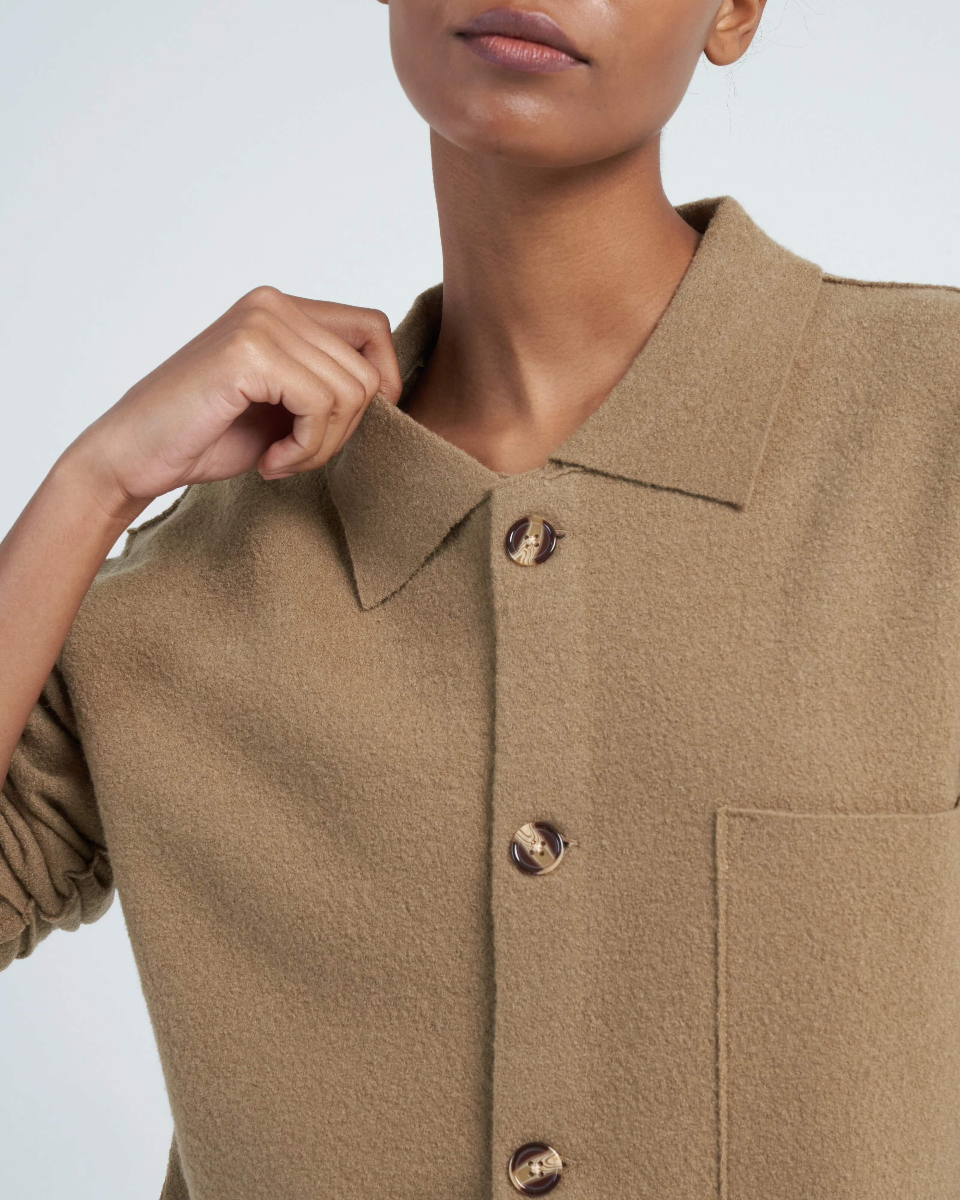 boiled wool shirt - kelp - Image 5