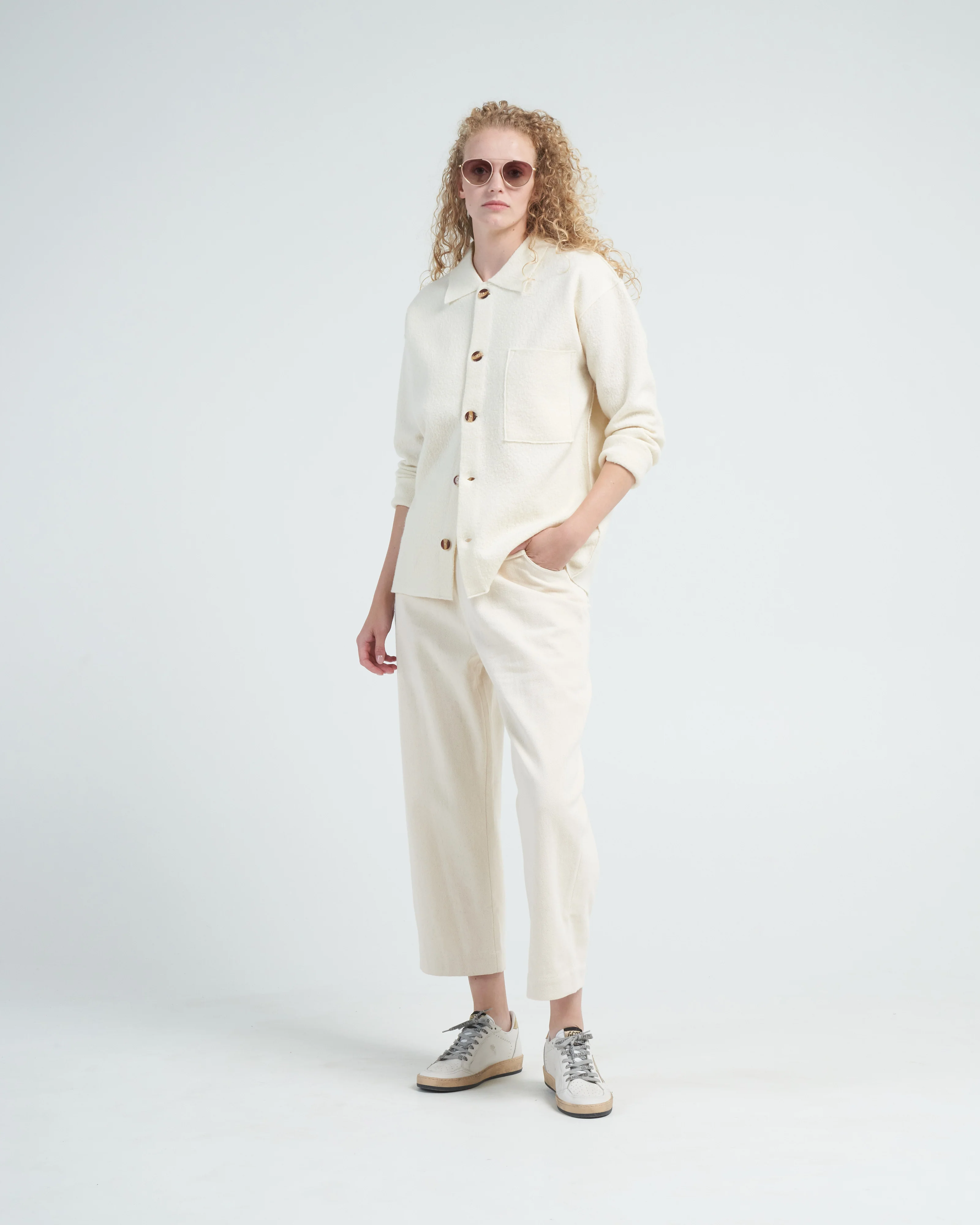 boiled wool shirt - off white - Image 2