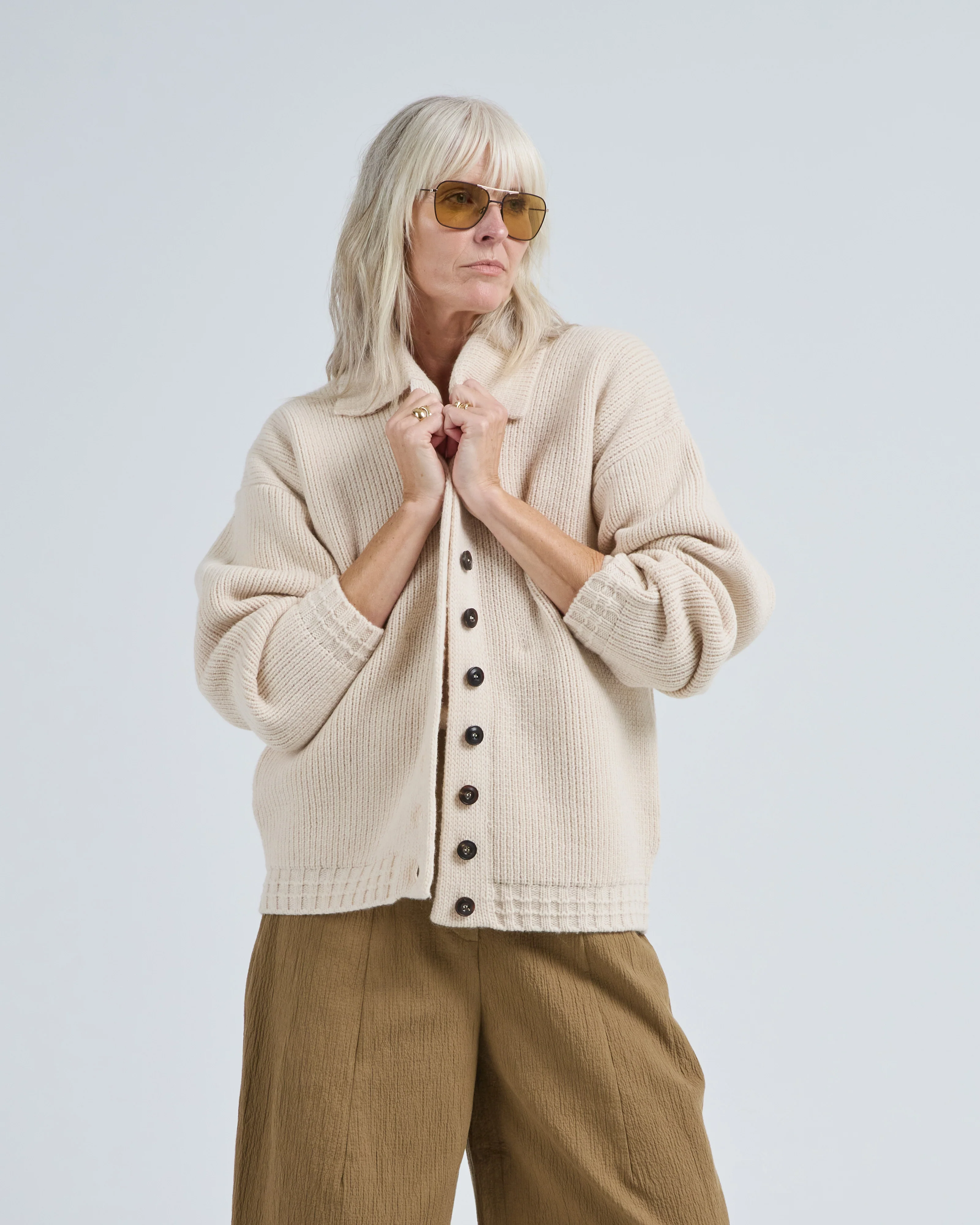 chunky collared cardigan - Image 3