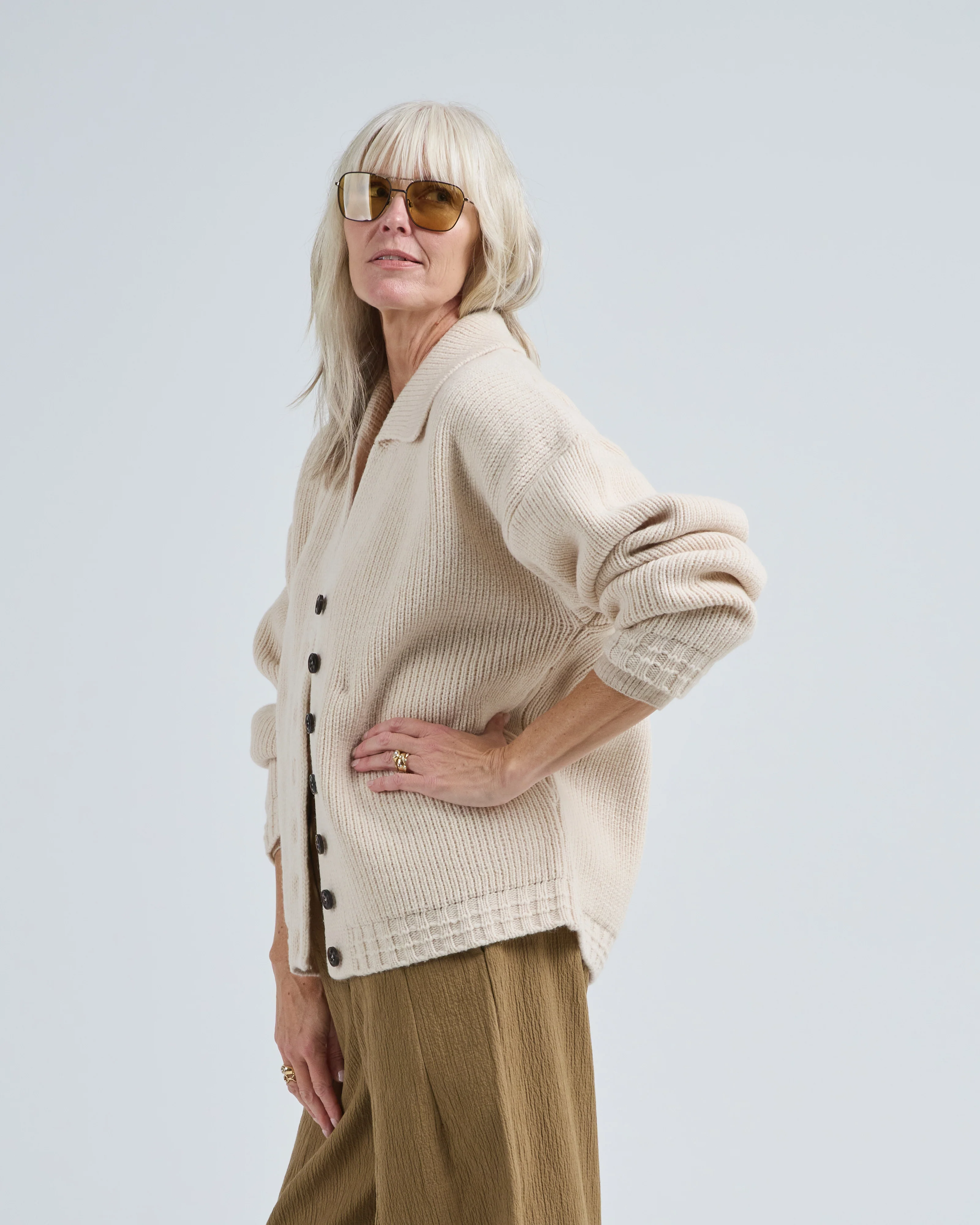 chunky collared cardigan - Image 4
