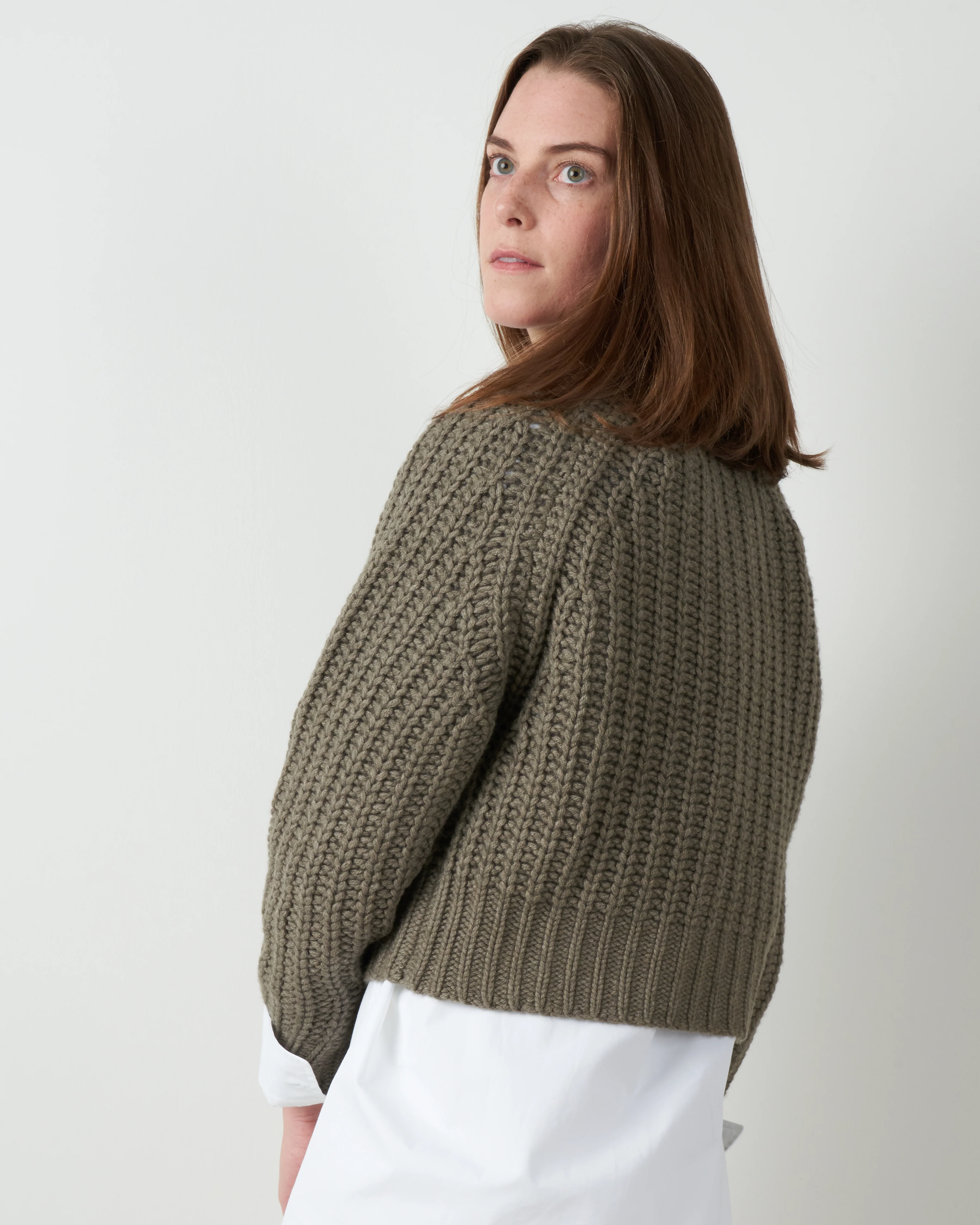 chunky cropped sweater - grey - Image 2