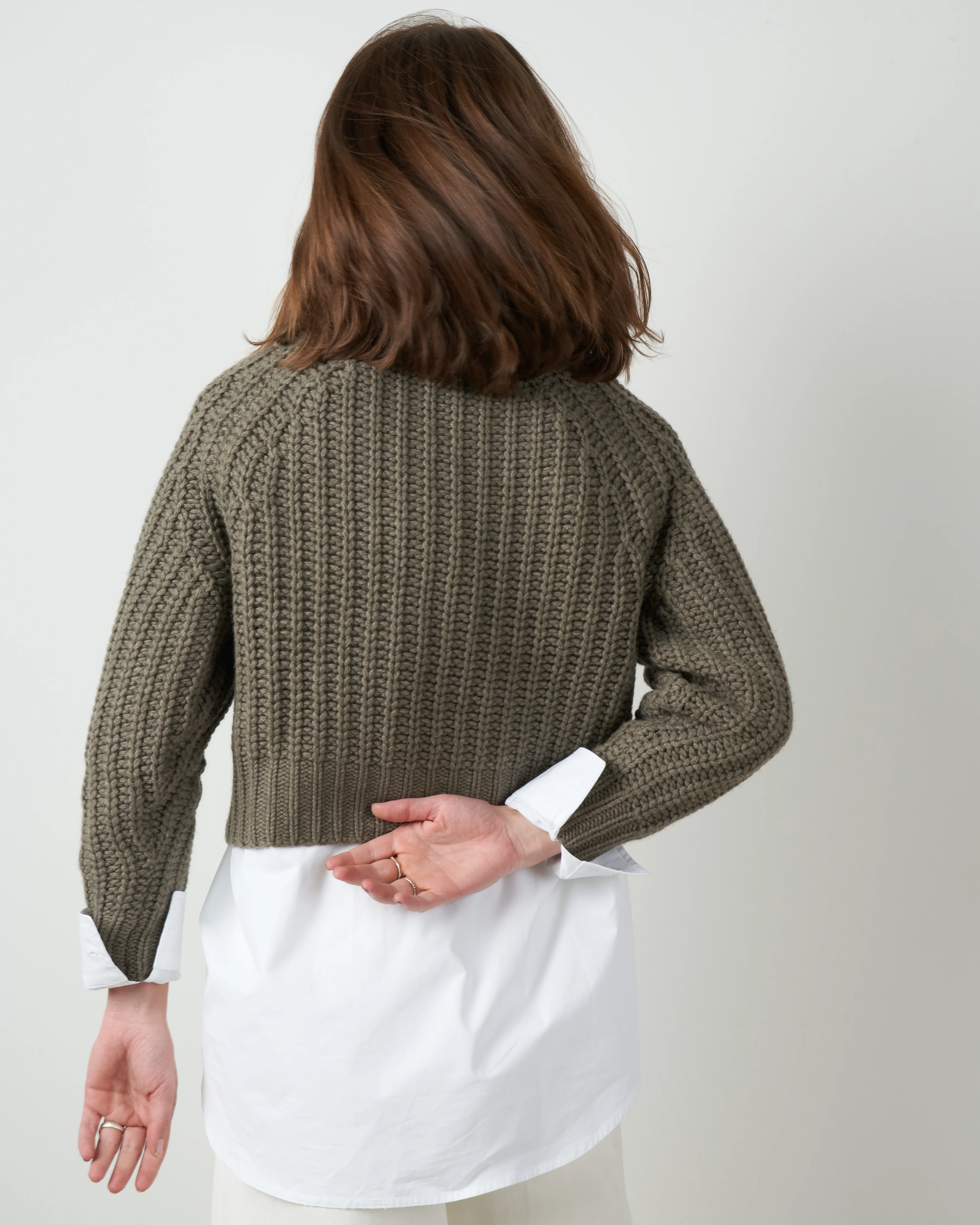 chunky cropped sweater - grey - Image 4