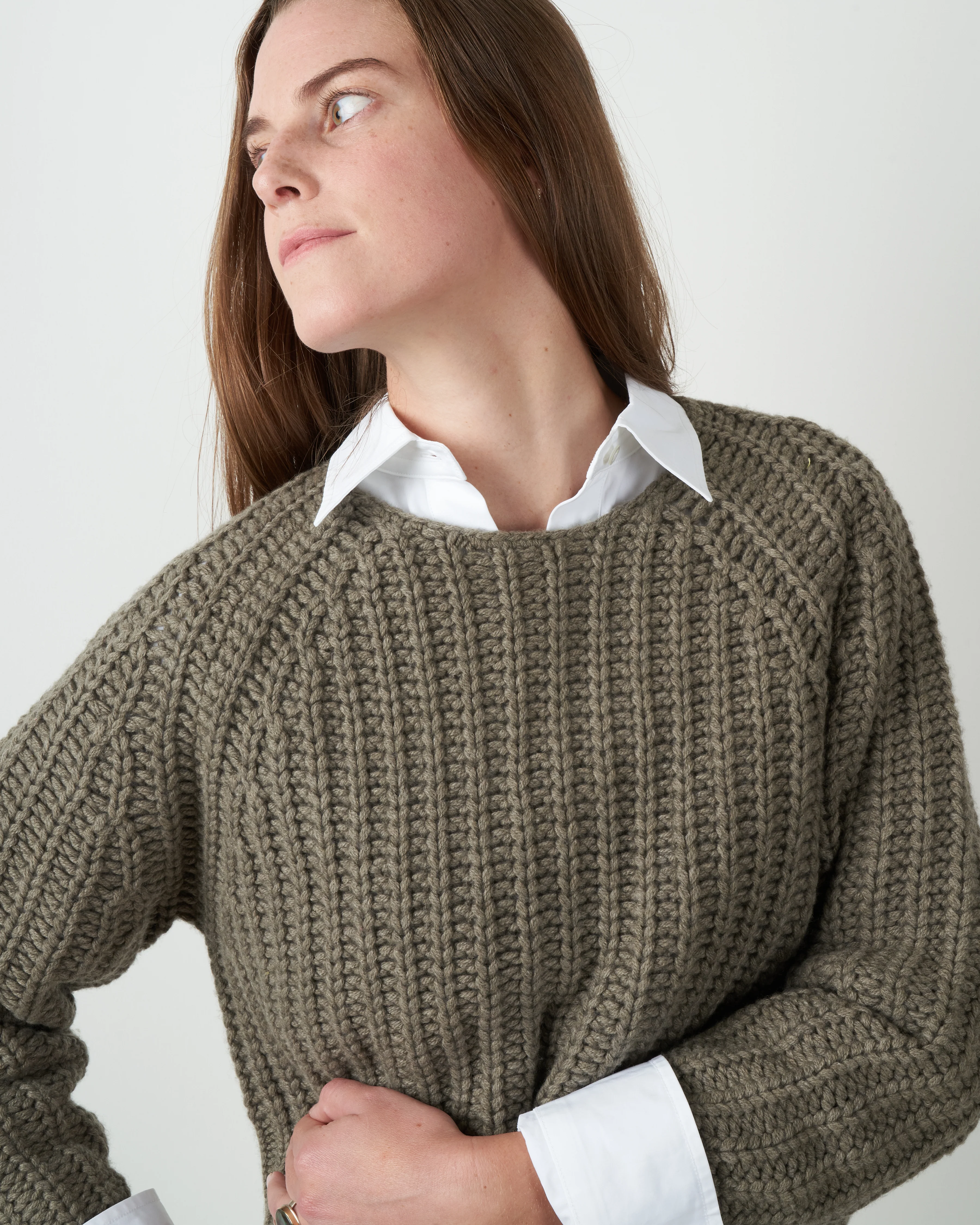 chunky cropped sweater - grey - Image 5