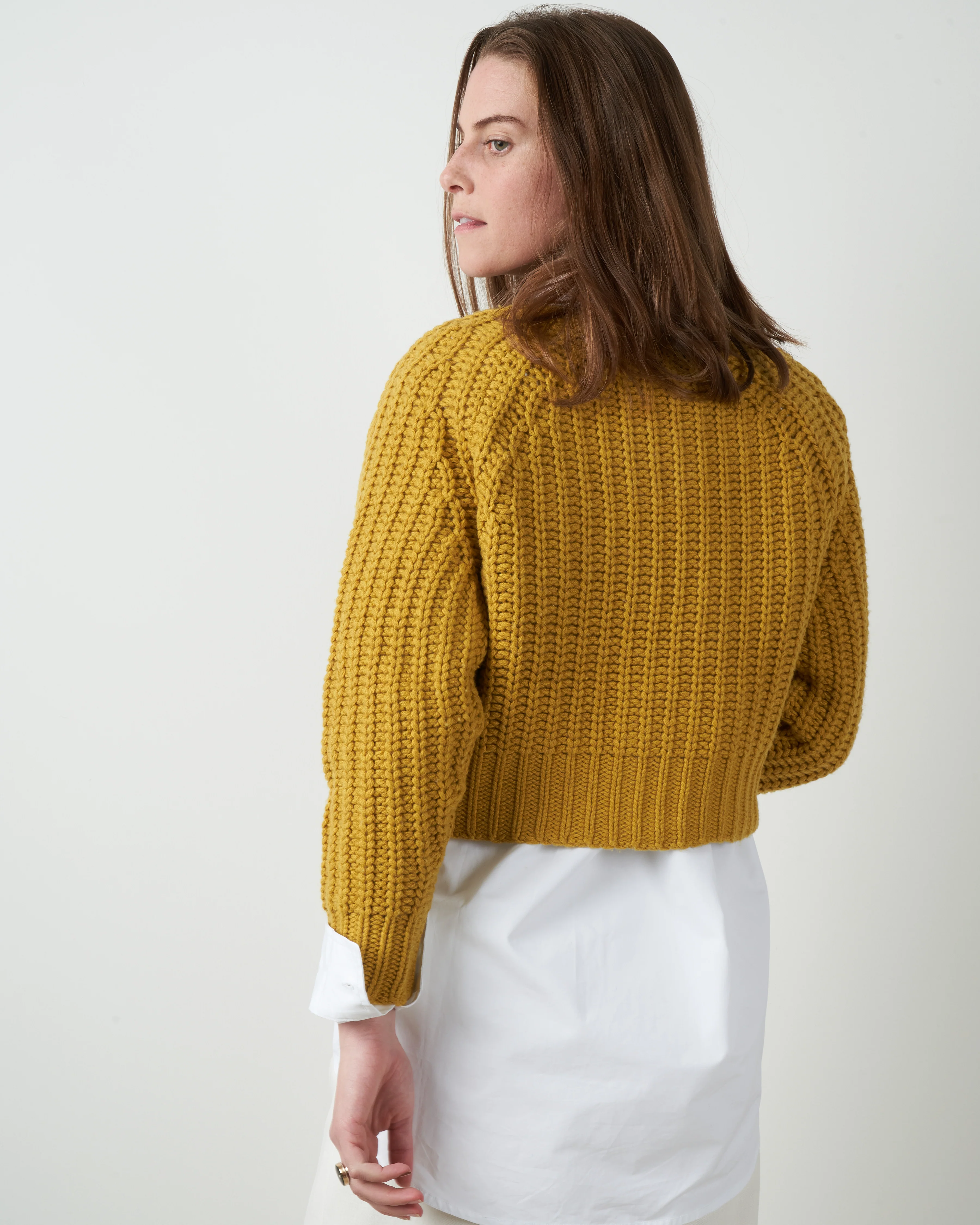 chunky cropped sweater - mustard - Image 4