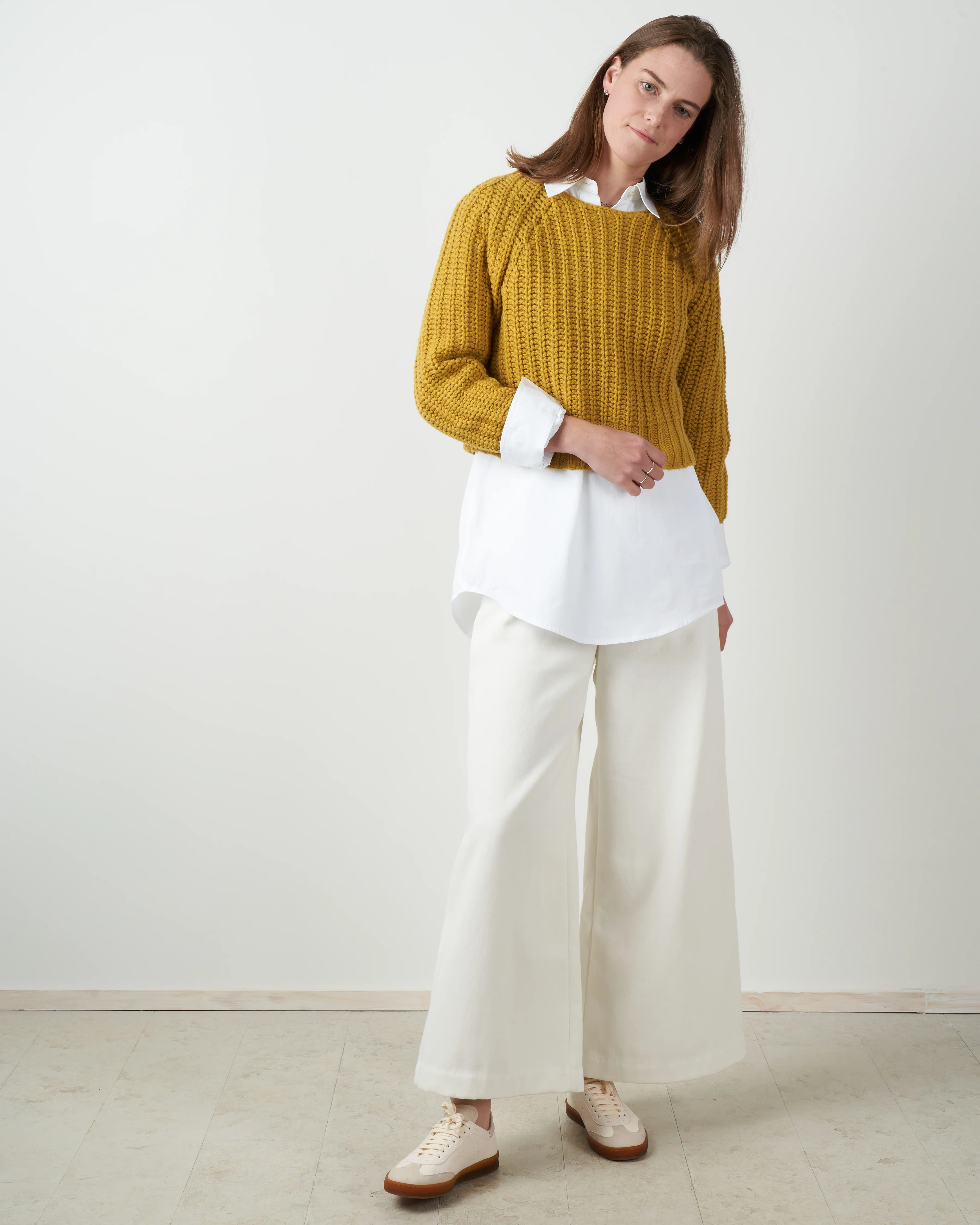 chunky cropped sweater - mustard - Image 5