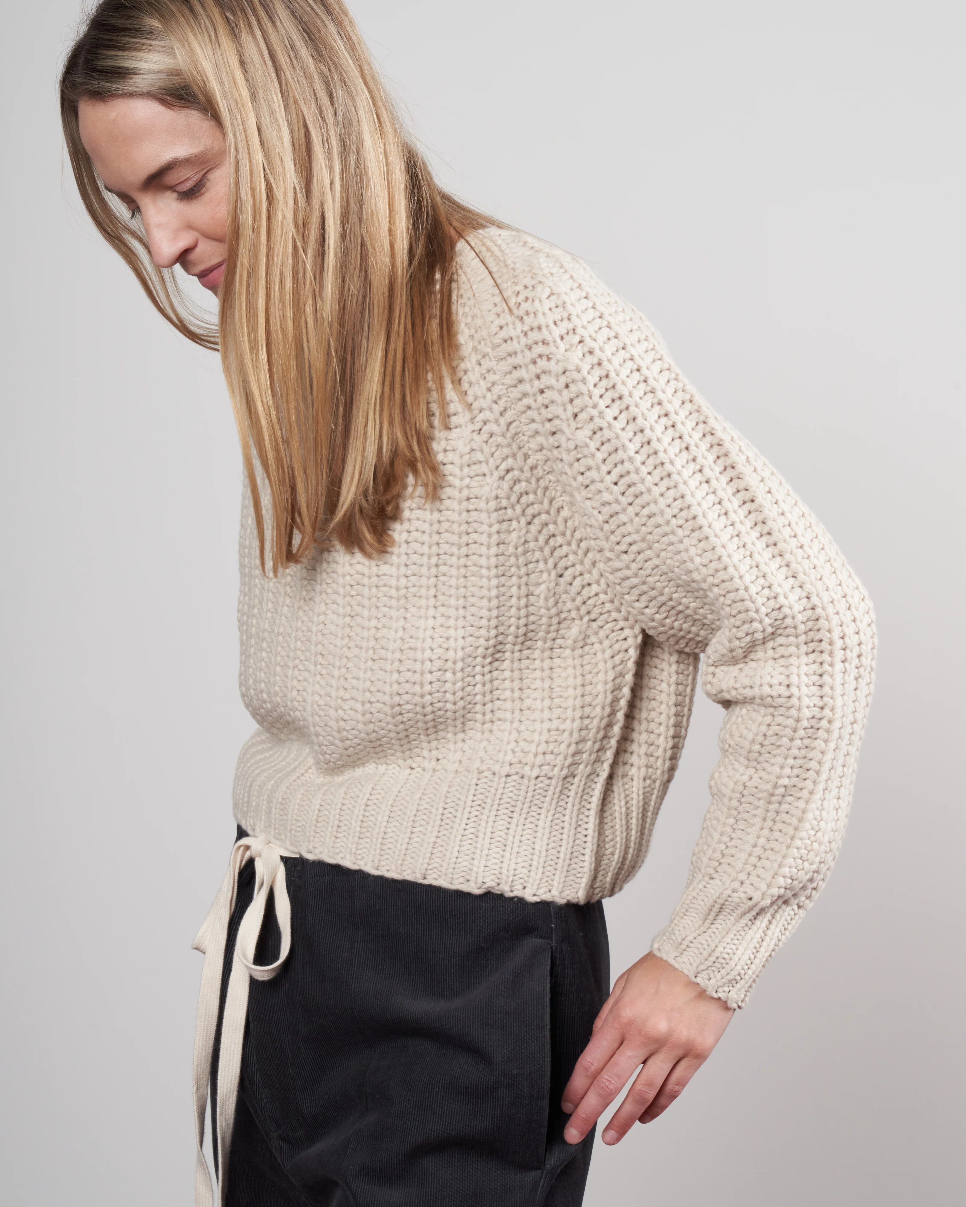 chunky cropped sweater - off white - Image 3