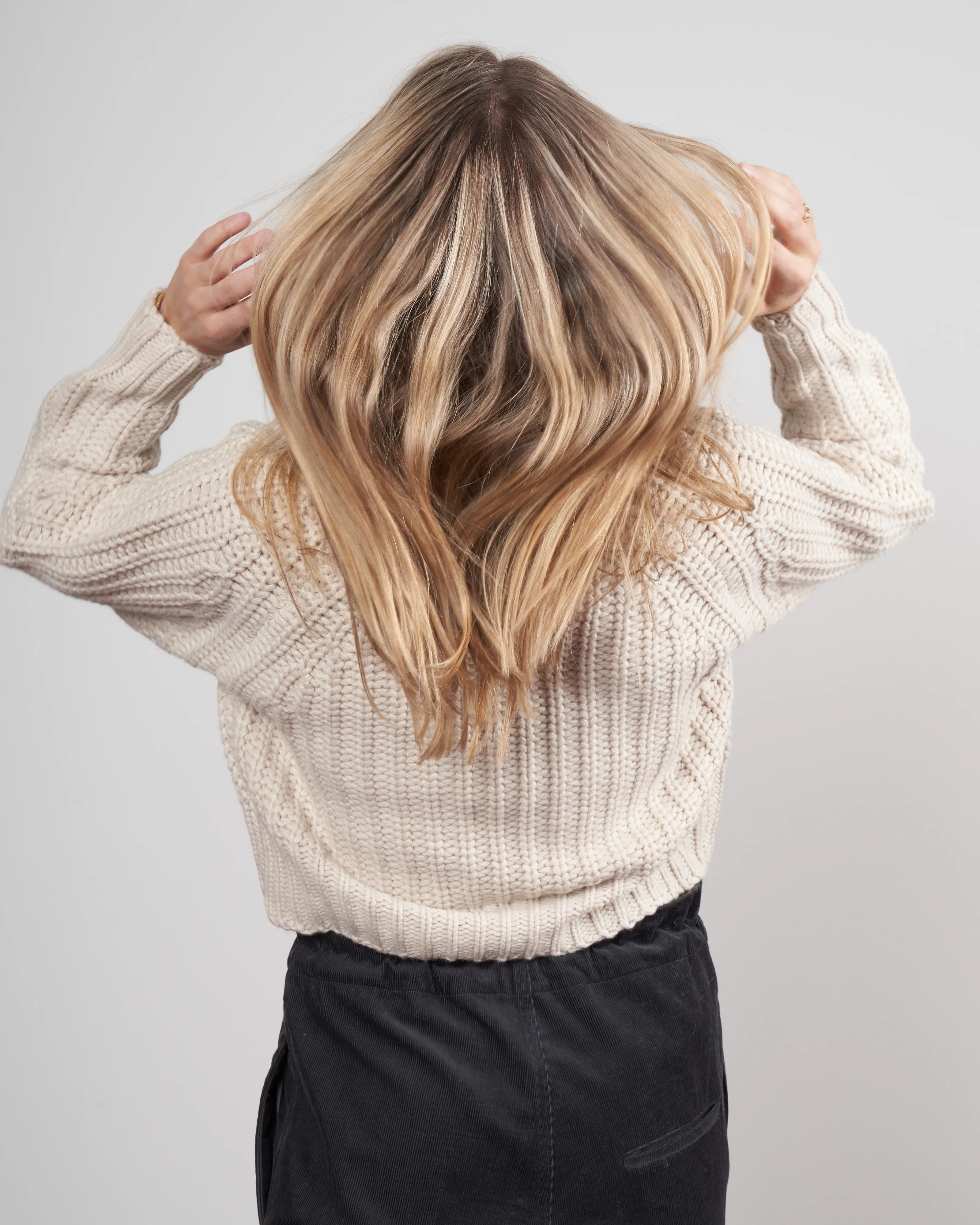 chunky cropped sweater - off white - Image 4