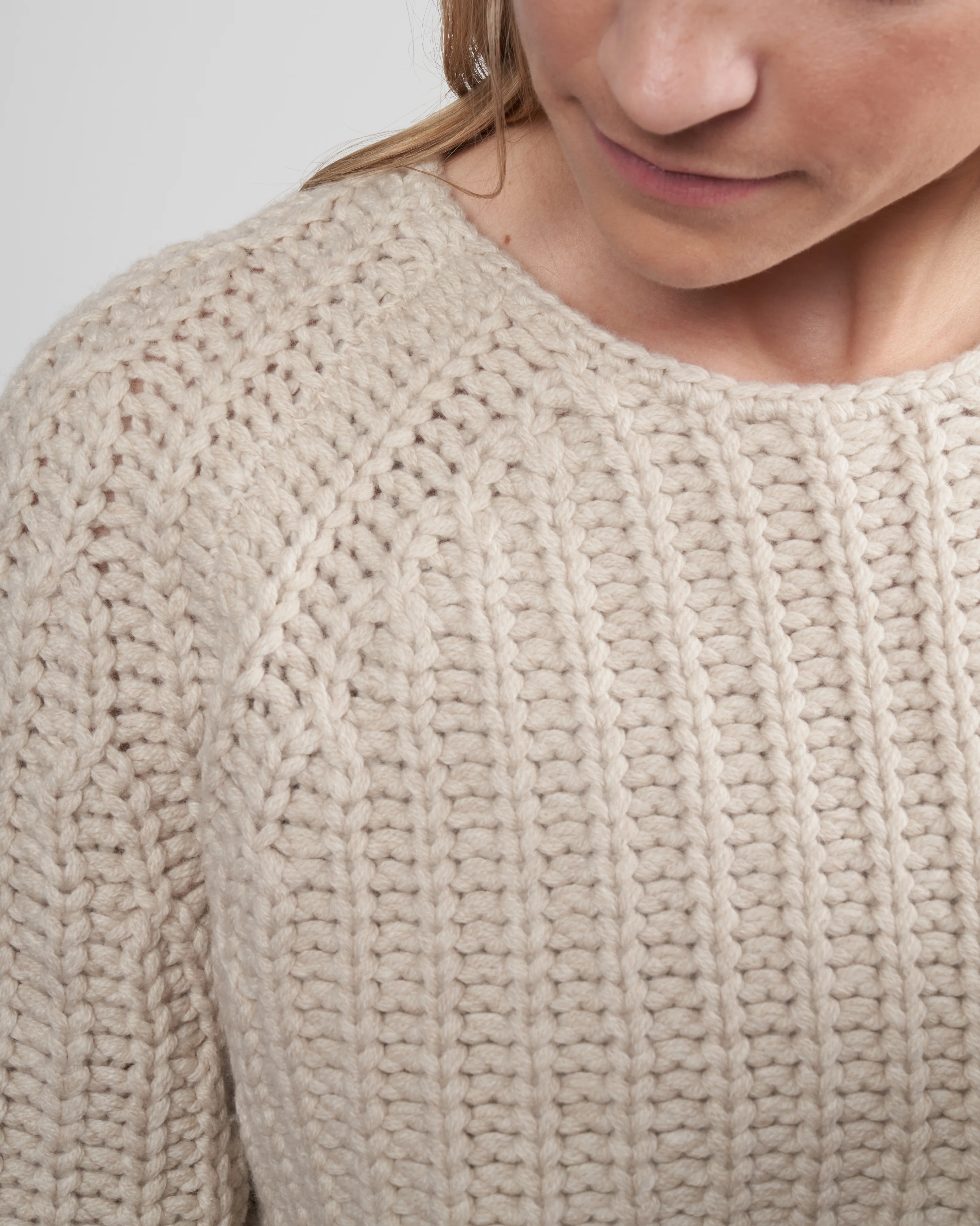 chunky cropped sweater - off white - Image 5