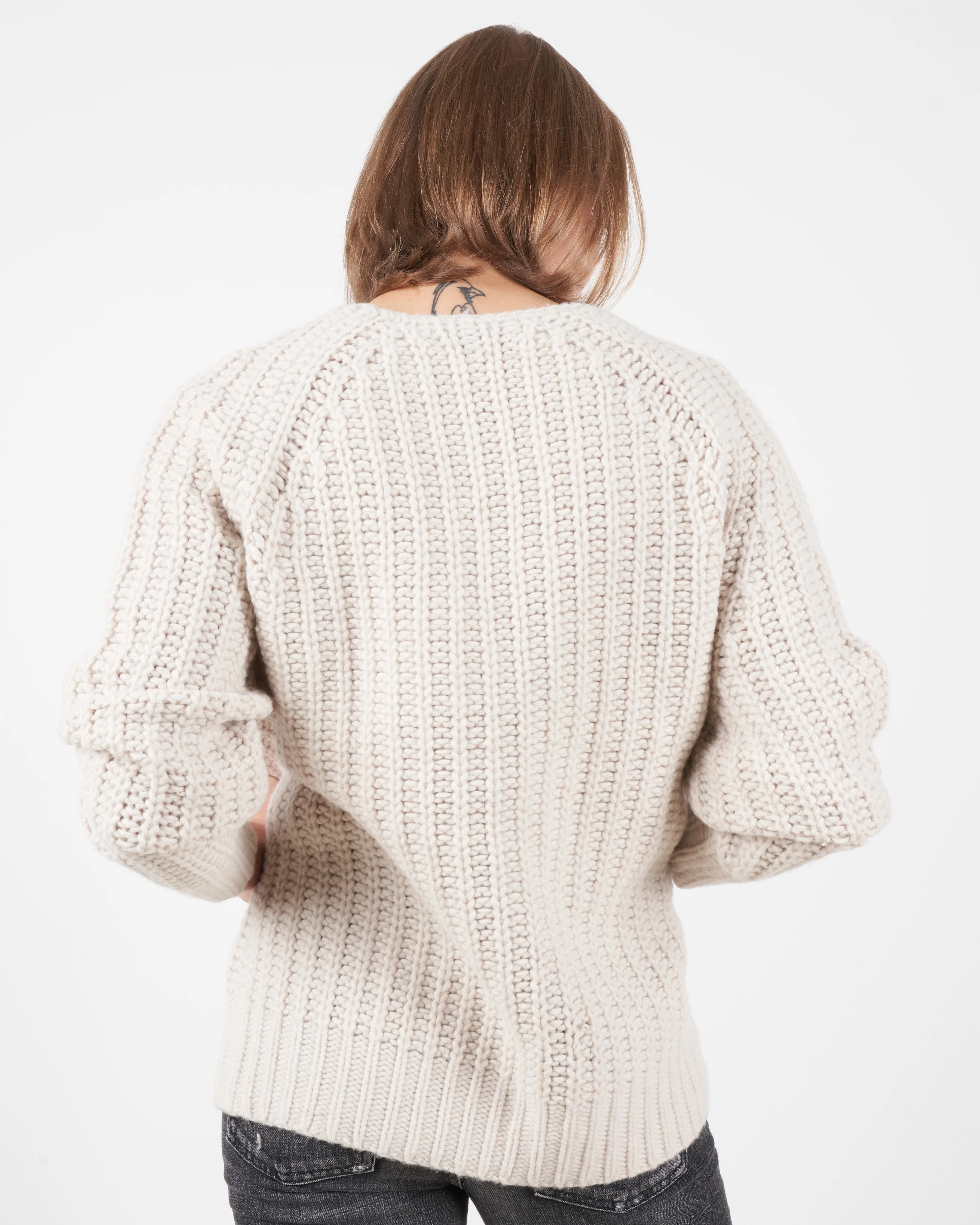 chunky fisherman sweater - bone - Image 3