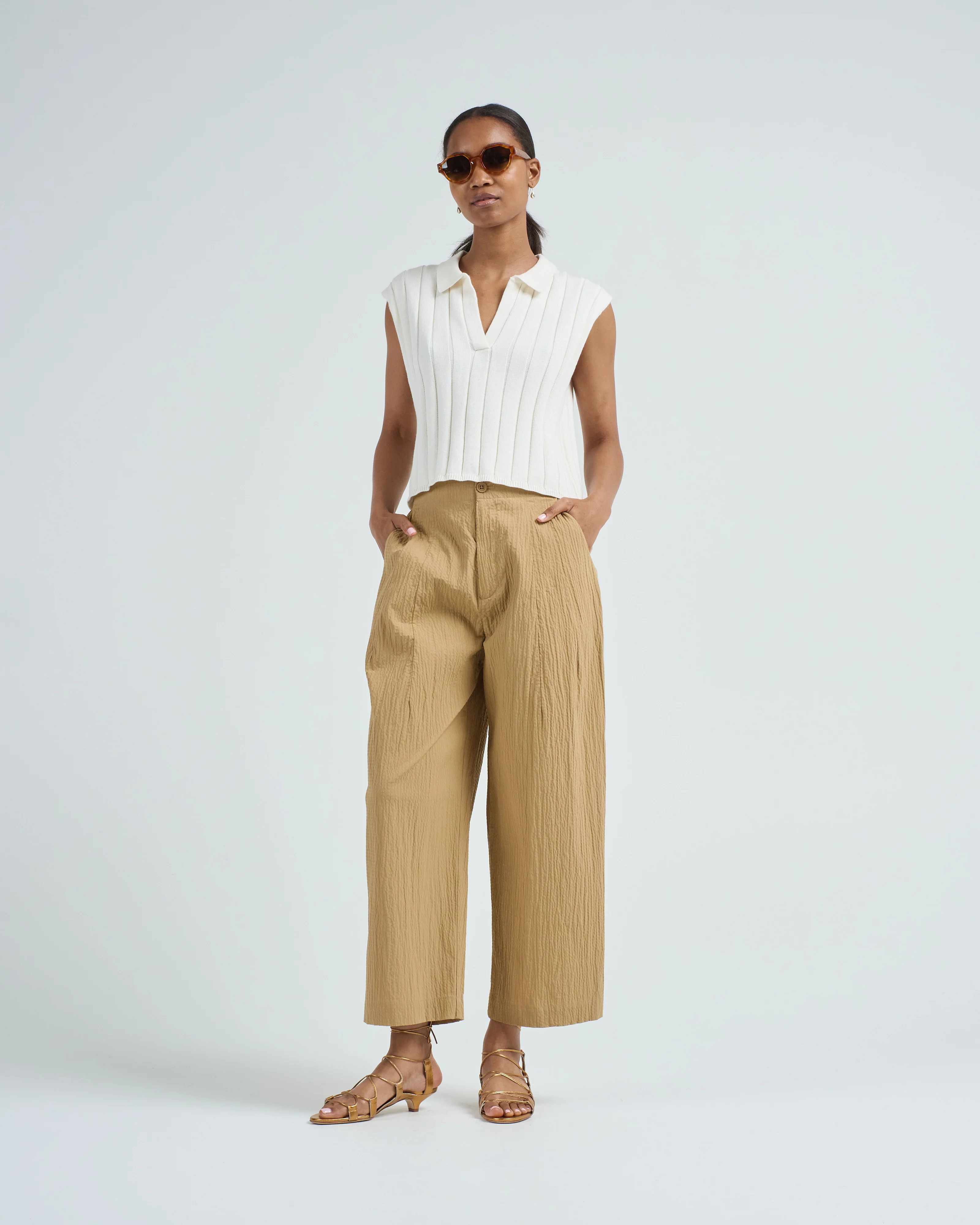 collared ribbed vest - Image 2