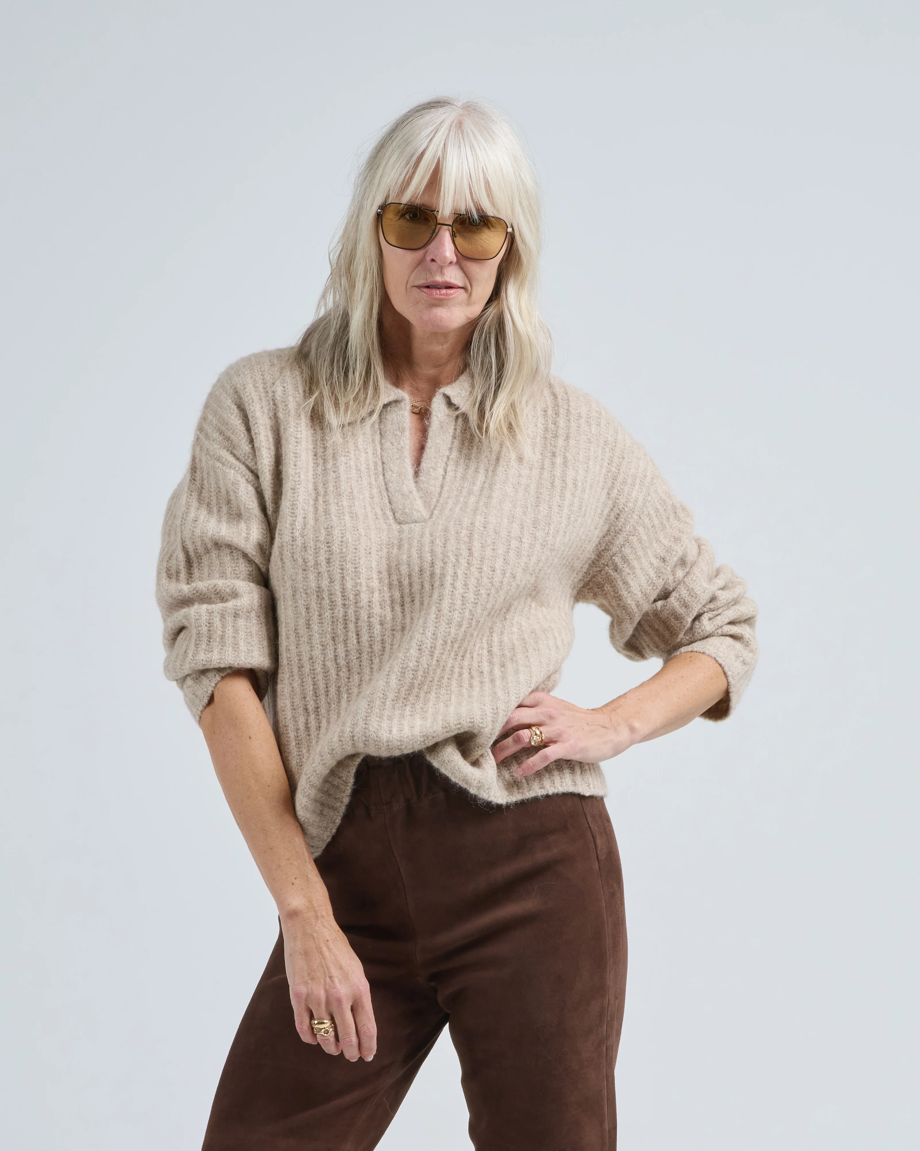 collared v-neck jumper - Image 2